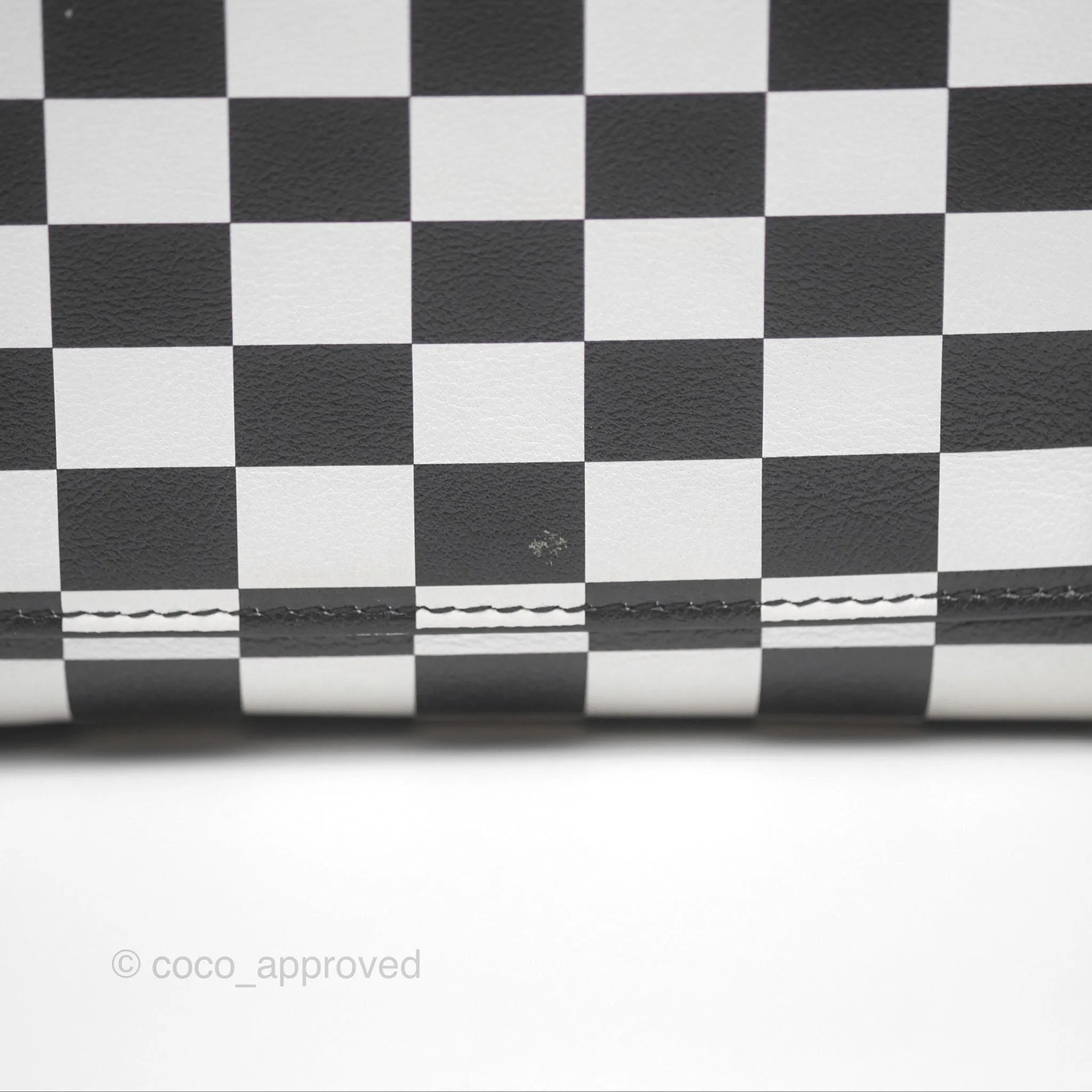 Christian Dior Medium Lady Dior Checkered Black/ White Calfskin