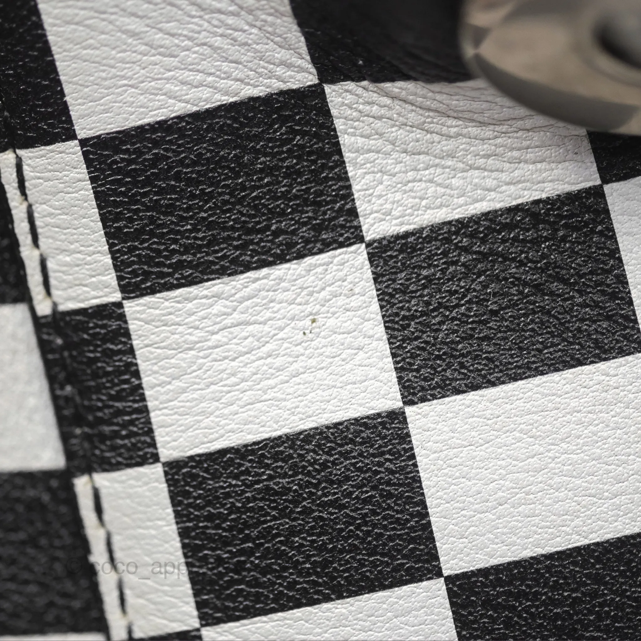Christian Dior Medium Lady Dior Checkered Black/ White Calfskin