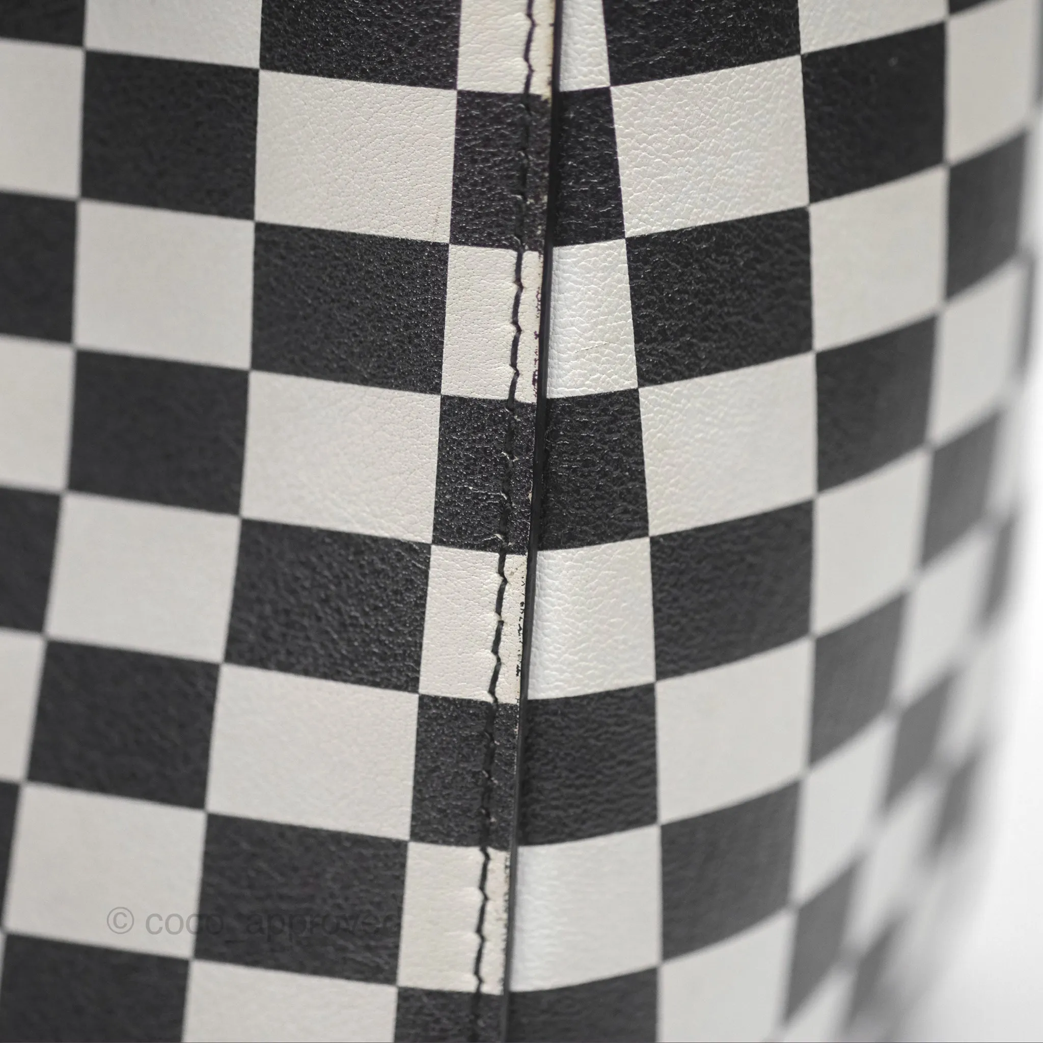 Christian Dior Medium Lady Dior Checkered Black/ White Calfskin