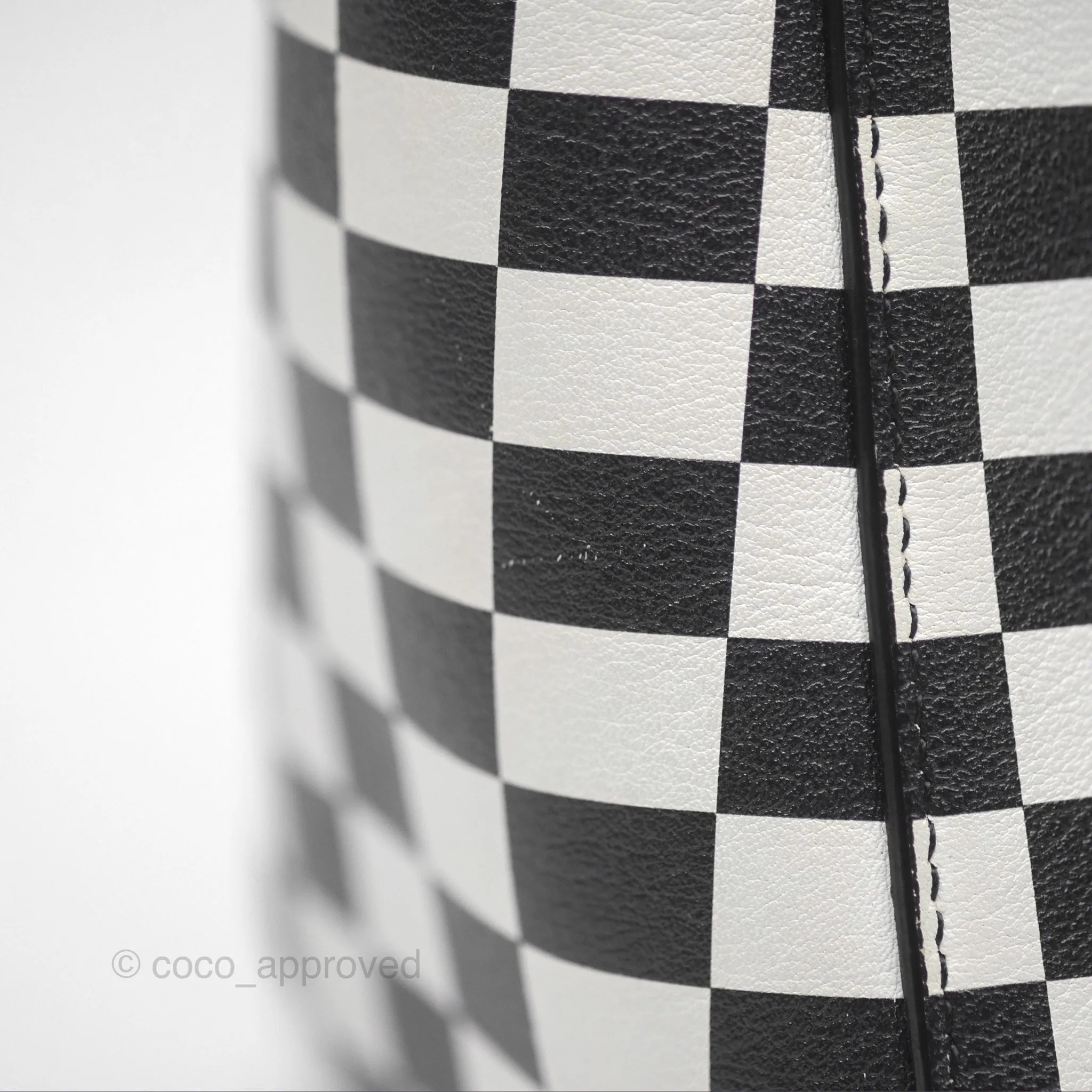 Christian Dior Medium Lady Dior Checkered Black/ White Calfskin