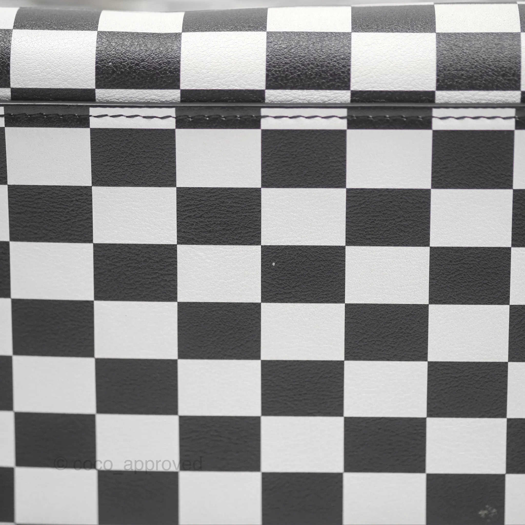 Christian Dior Medium Lady Dior Checkered Black/ White Calfskin