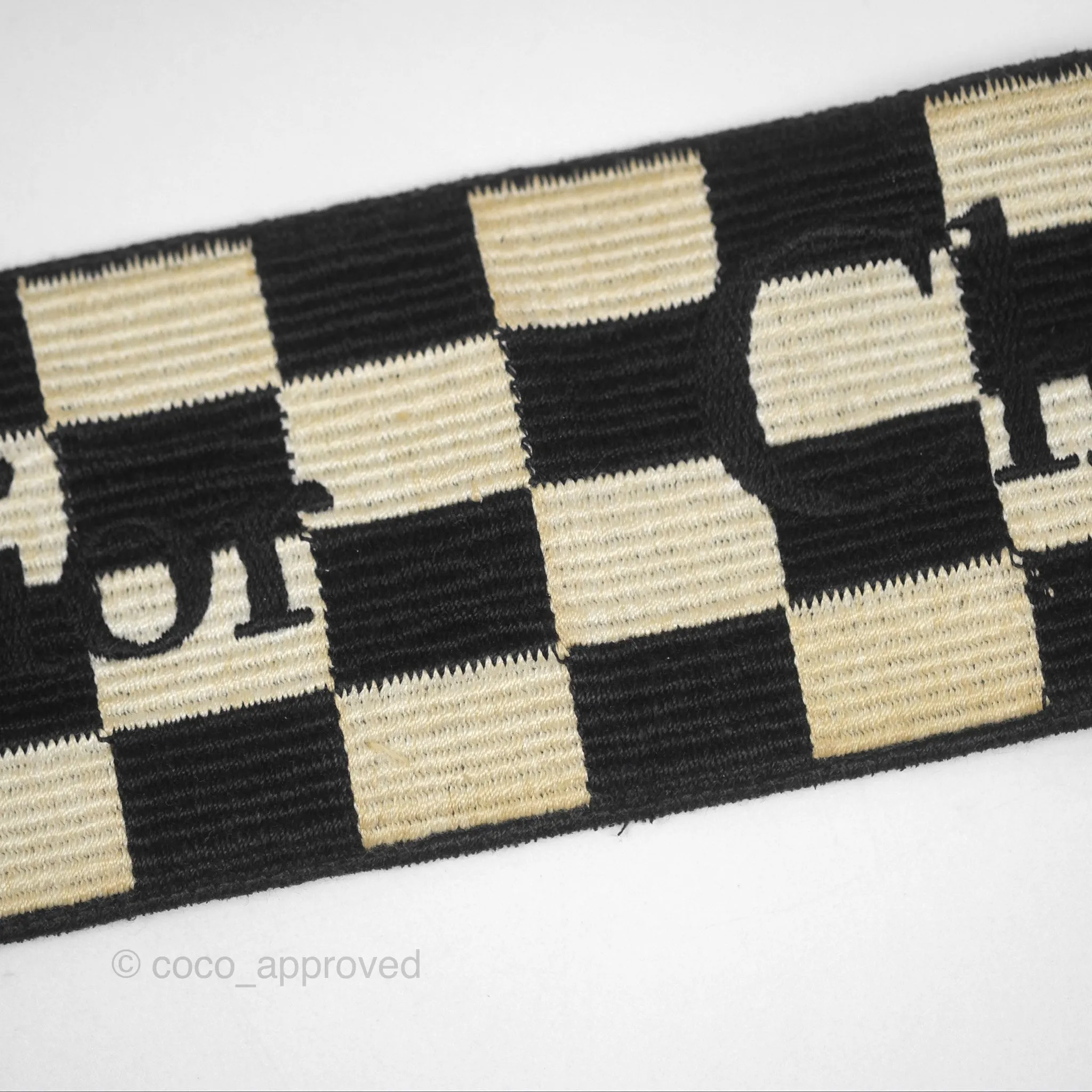 Christian Dior Medium Lady Dior Checkered Black/ White Calfskin