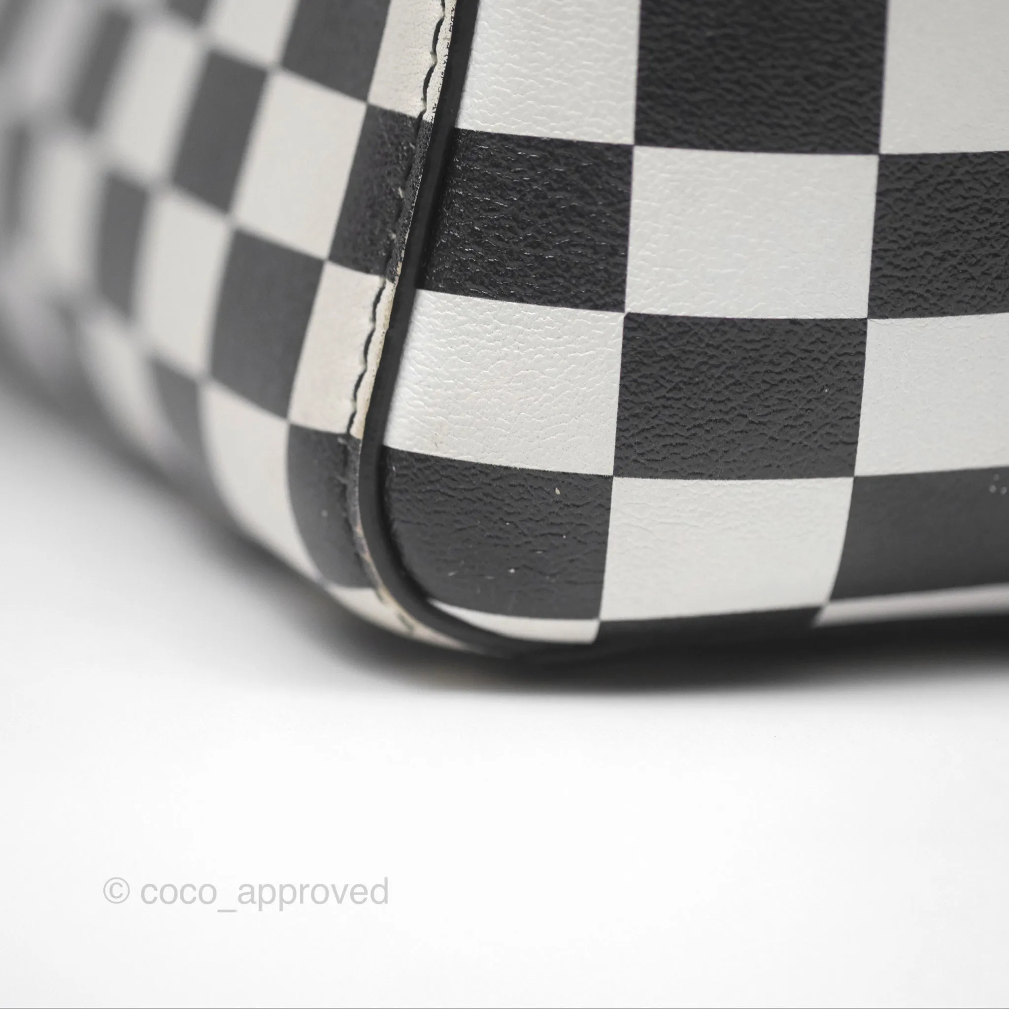 Christian Dior Medium Lady Dior Checkered Black/ White Calfskin