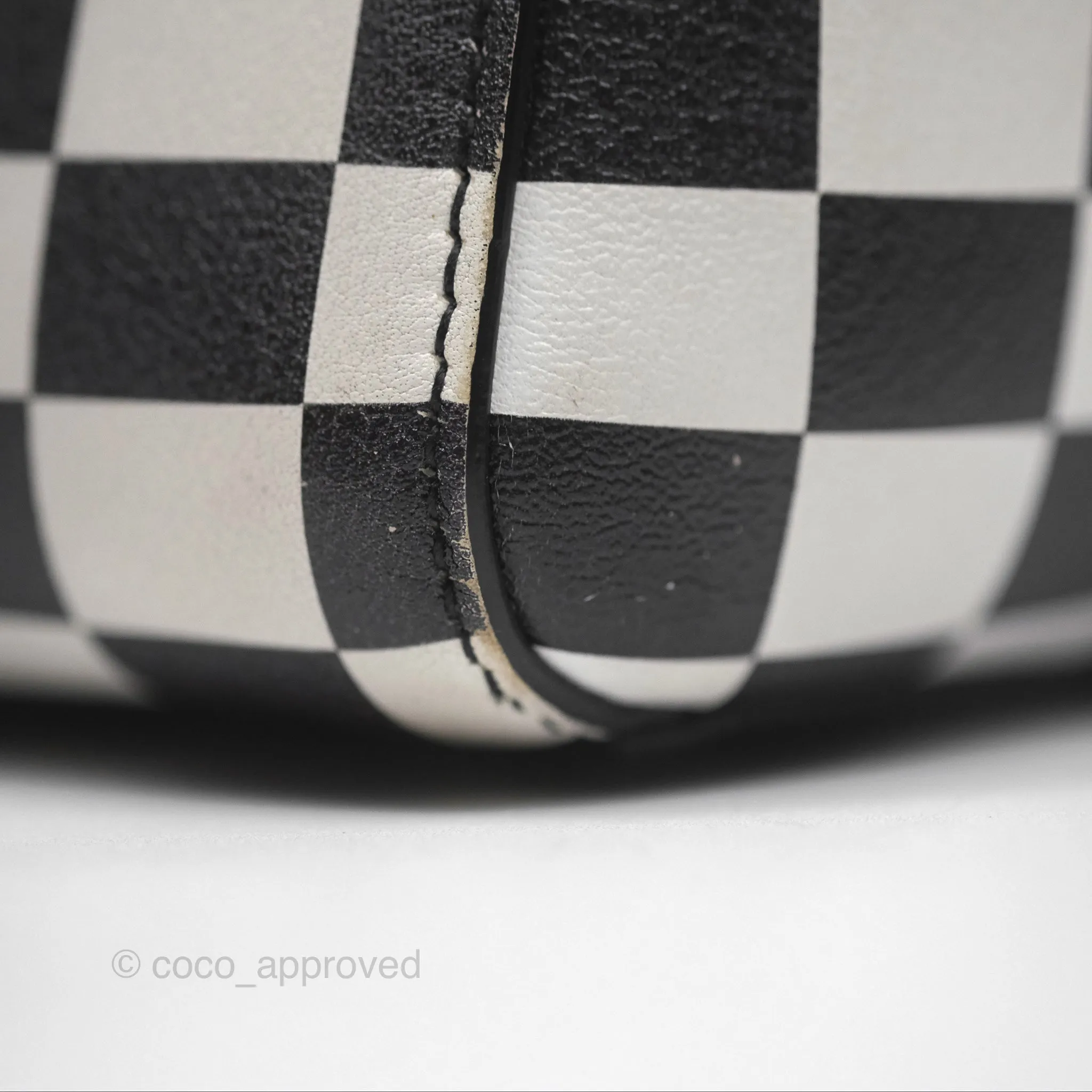 Christian Dior Medium Lady Dior Checkered Black/ White Calfskin