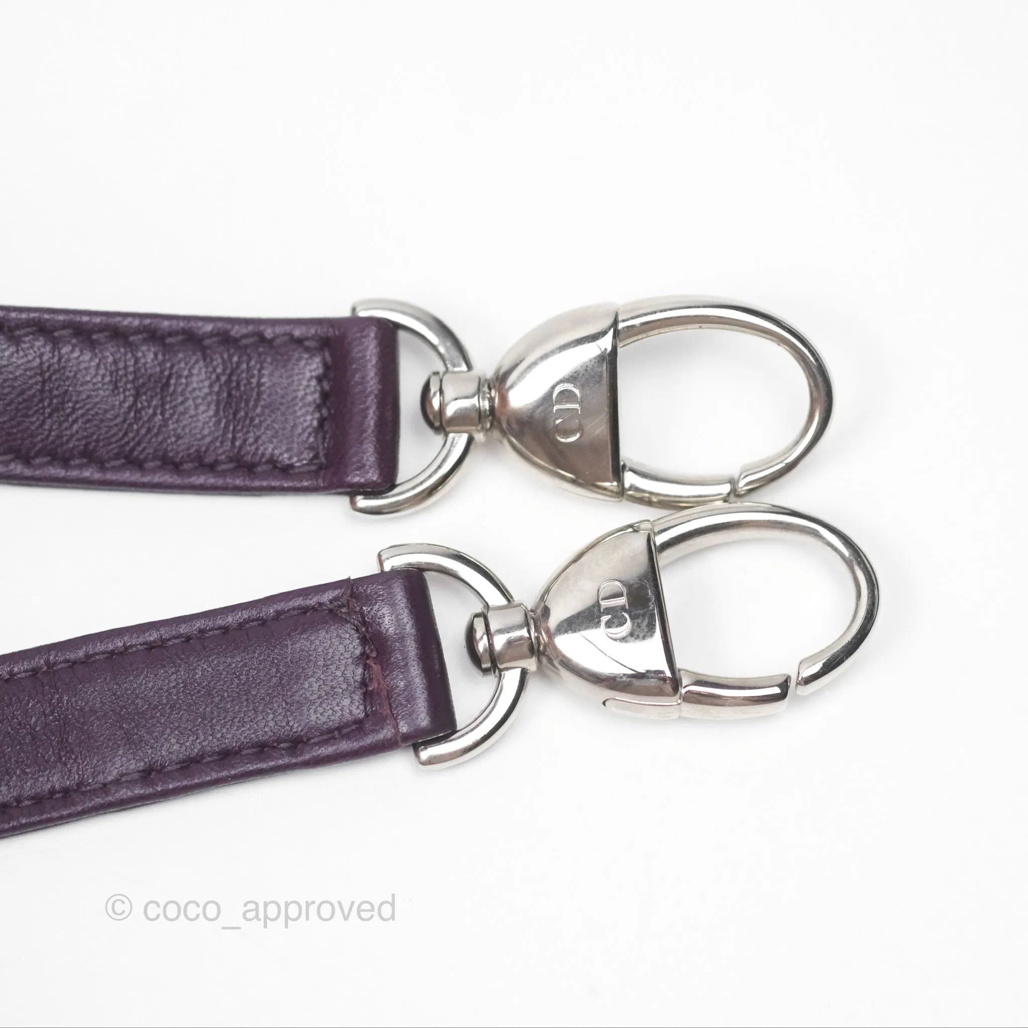 Christian Dior Medium Lady Dior Dark Purple Lambskin Silver Hardware