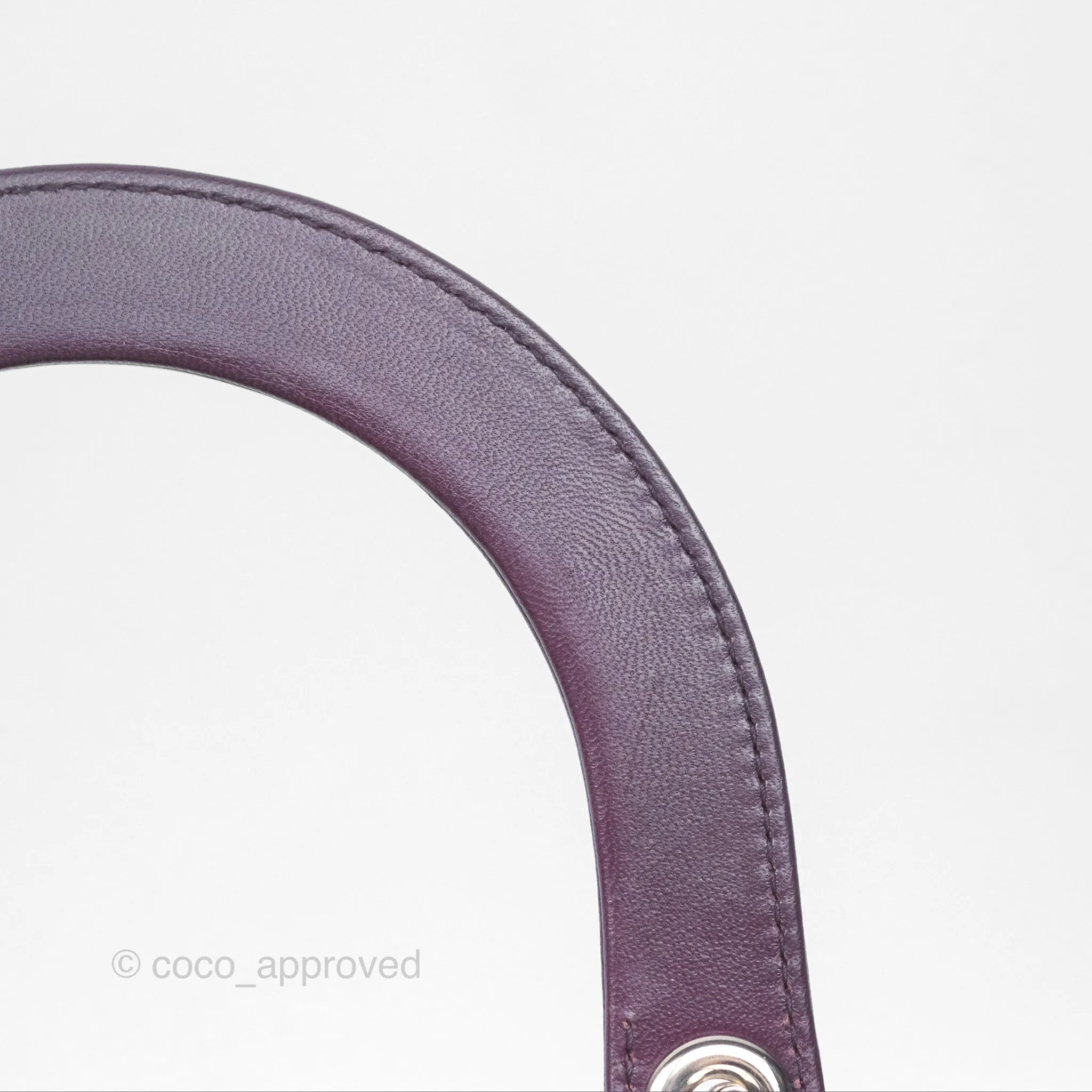 Christian Dior Medium Lady Dior Dark Purple Lambskin Silver Hardware