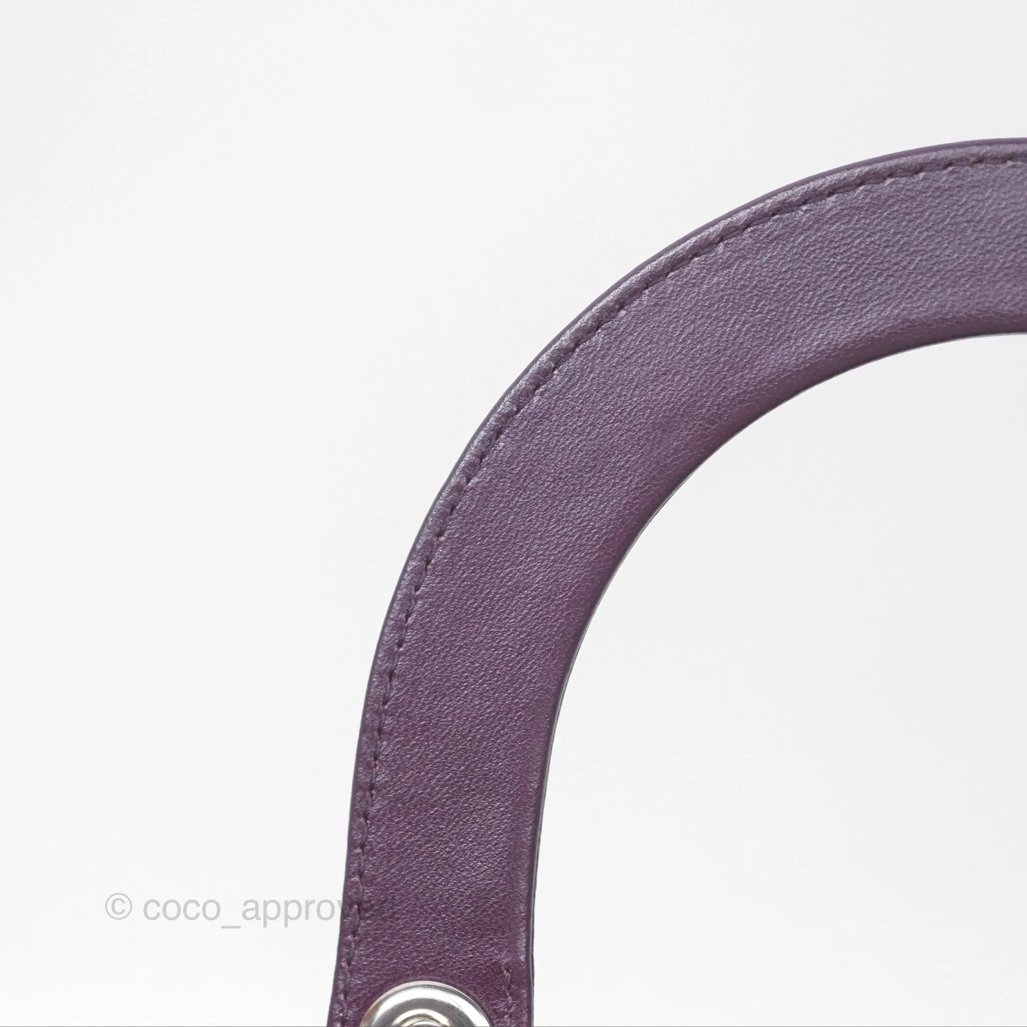Christian Dior Medium Lady Dior Dark Purple Lambskin Silver Hardware