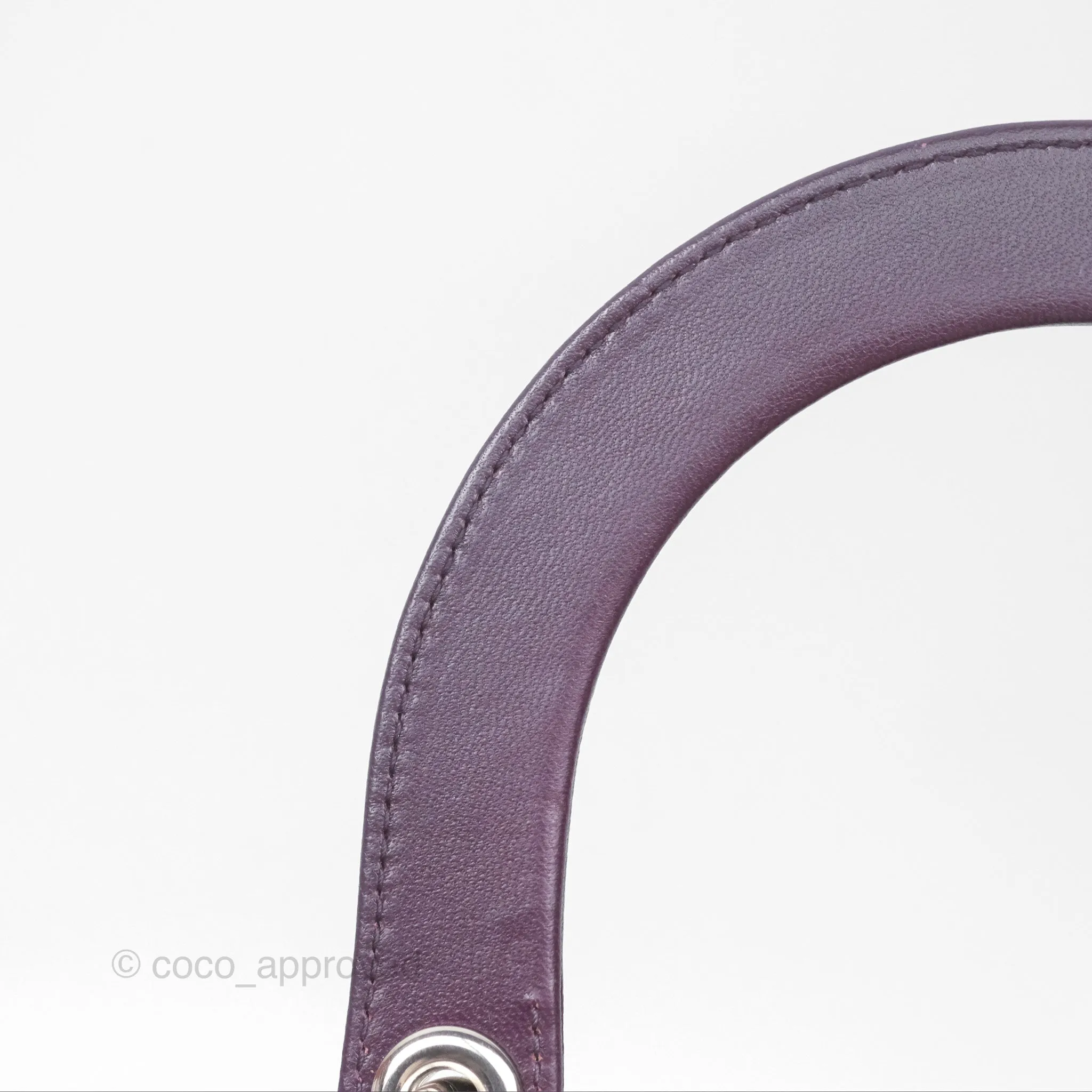 Christian Dior Medium Lady Dior Dark Purple Lambskin Silver Hardware