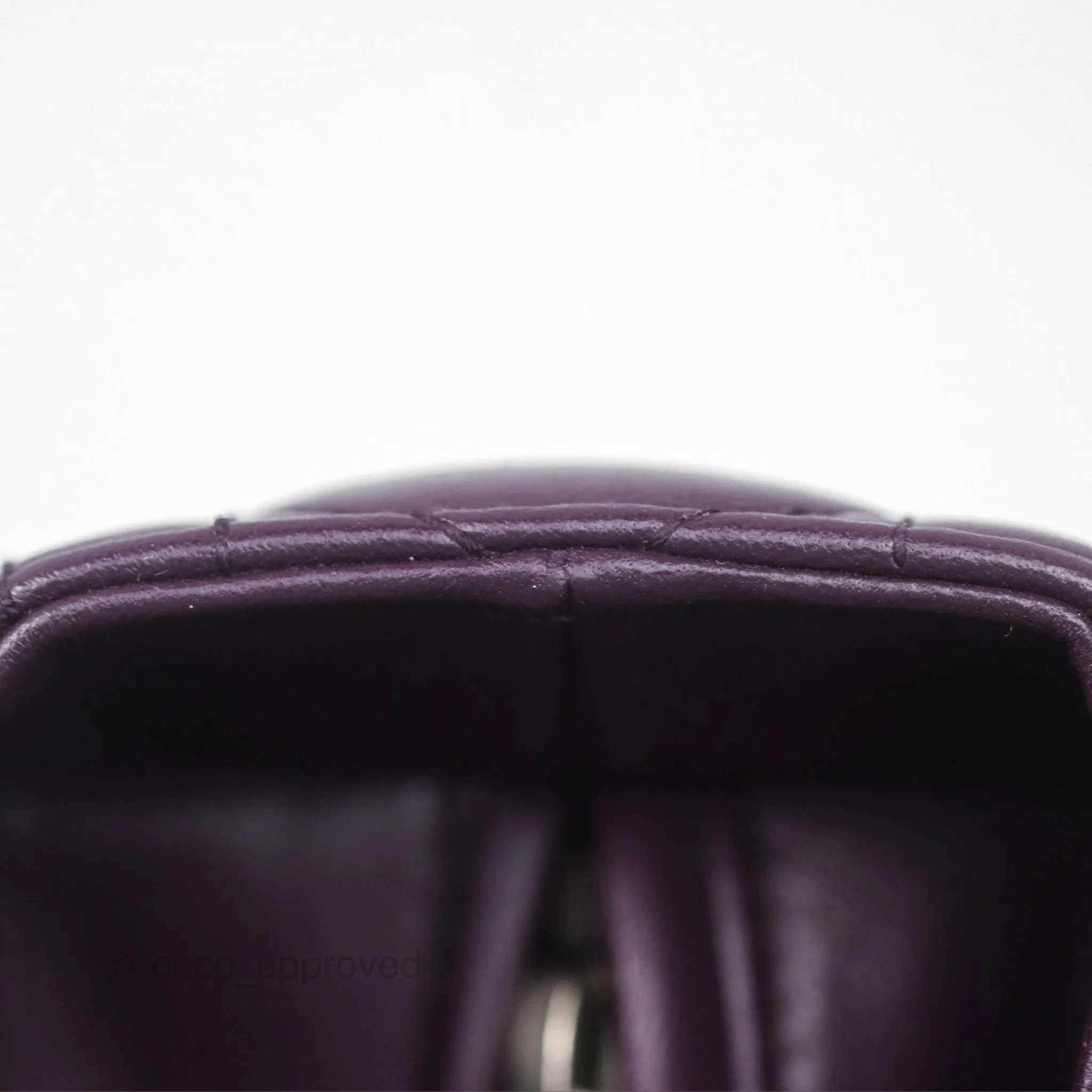 Christian Dior Medium Lady Dior Dark Purple Lambskin Silver Hardware