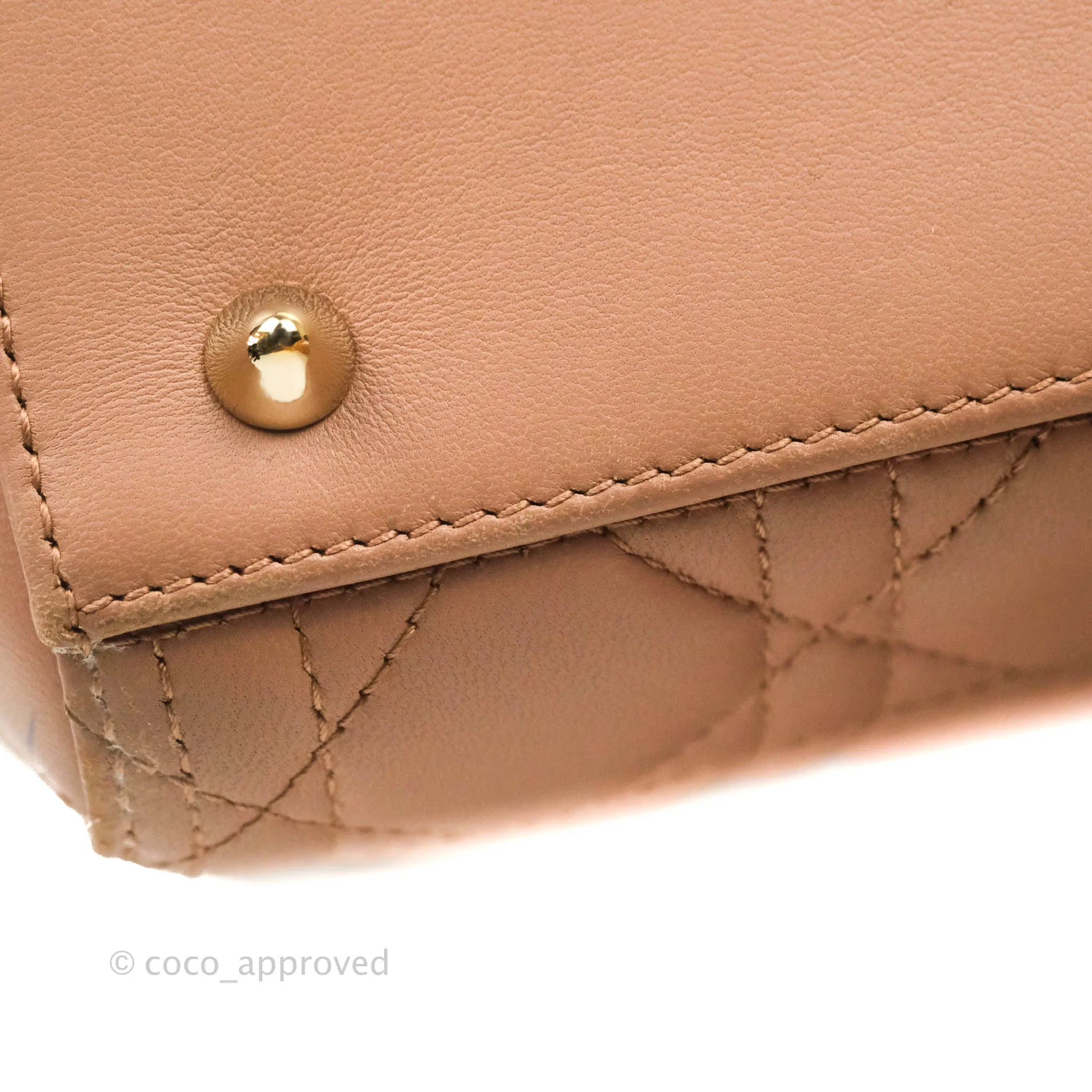 Christian Dior Medium Lady Dior Fard Blush Lambskin Gold Hardware