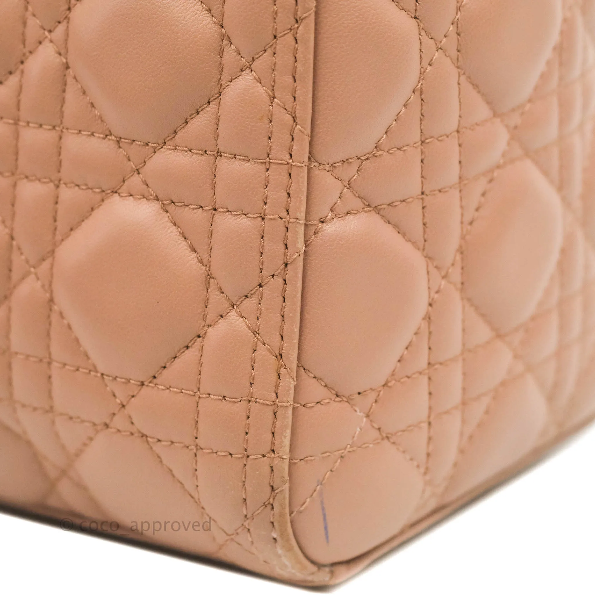 Christian Dior Medium Lady Dior Fard Blush Lambskin Gold Hardware