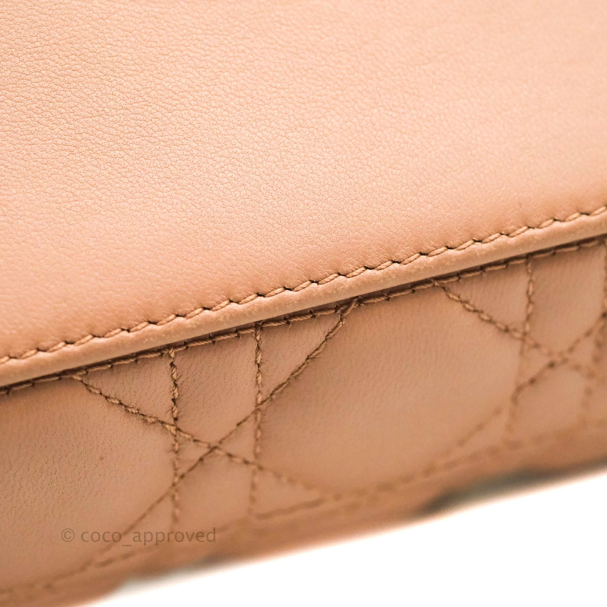 Christian Dior Medium Lady Dior Fard Blush Lambskin Gold Hardware