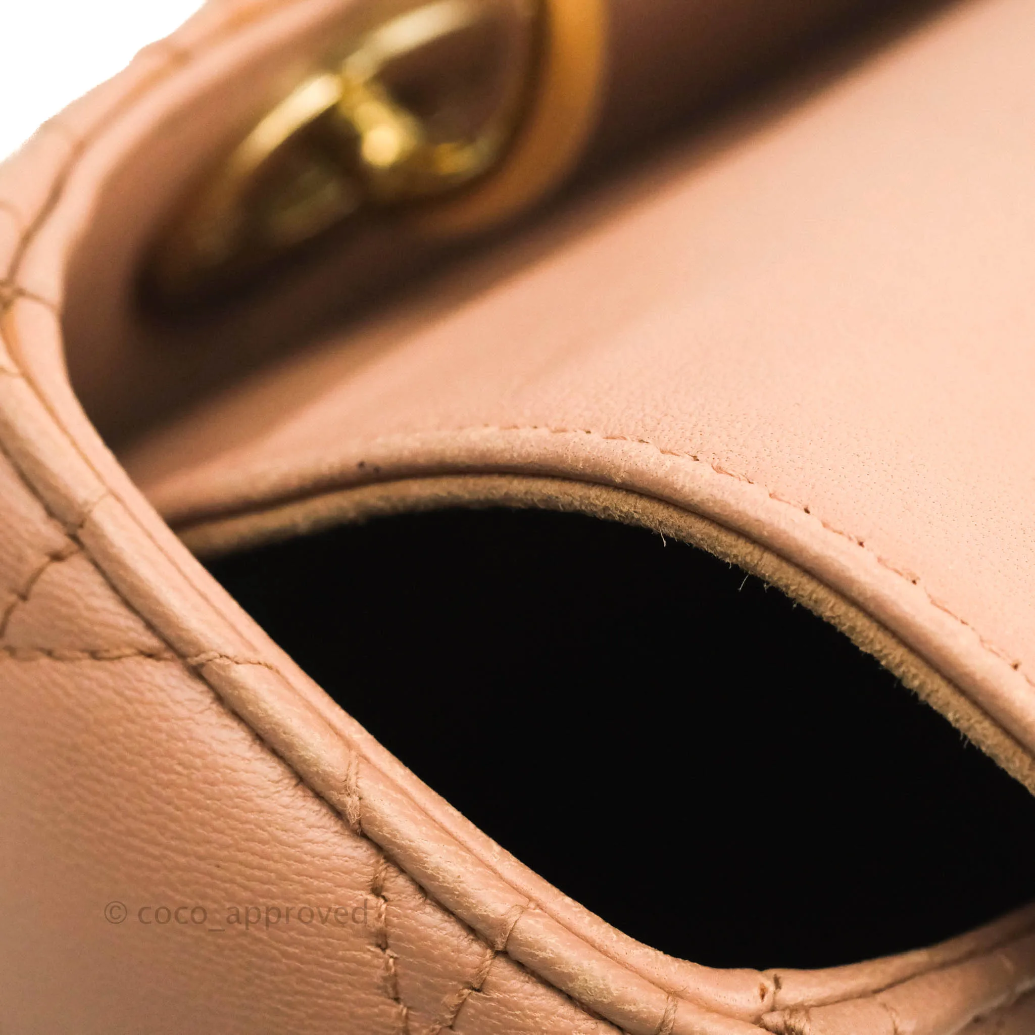 Christian Dior Medium Lady Dior Fard Blush Lambskin Gold Hardware