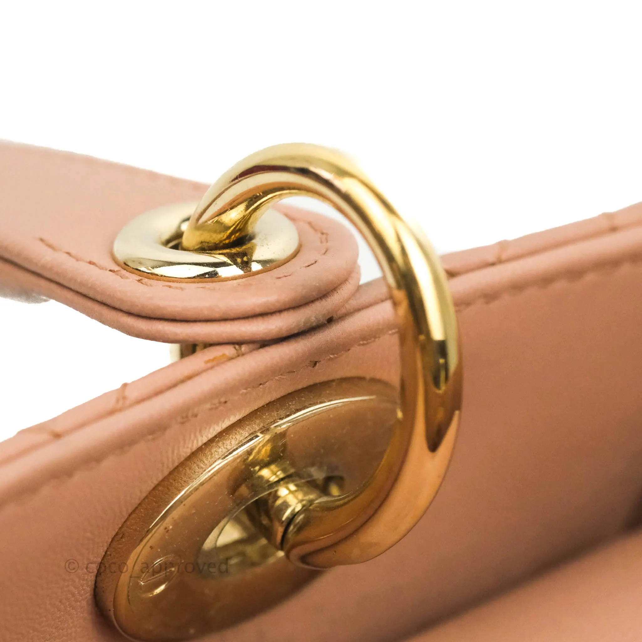 Christian Dior Medium Lady Dior Fard Blush Lambskin Gold Hardware