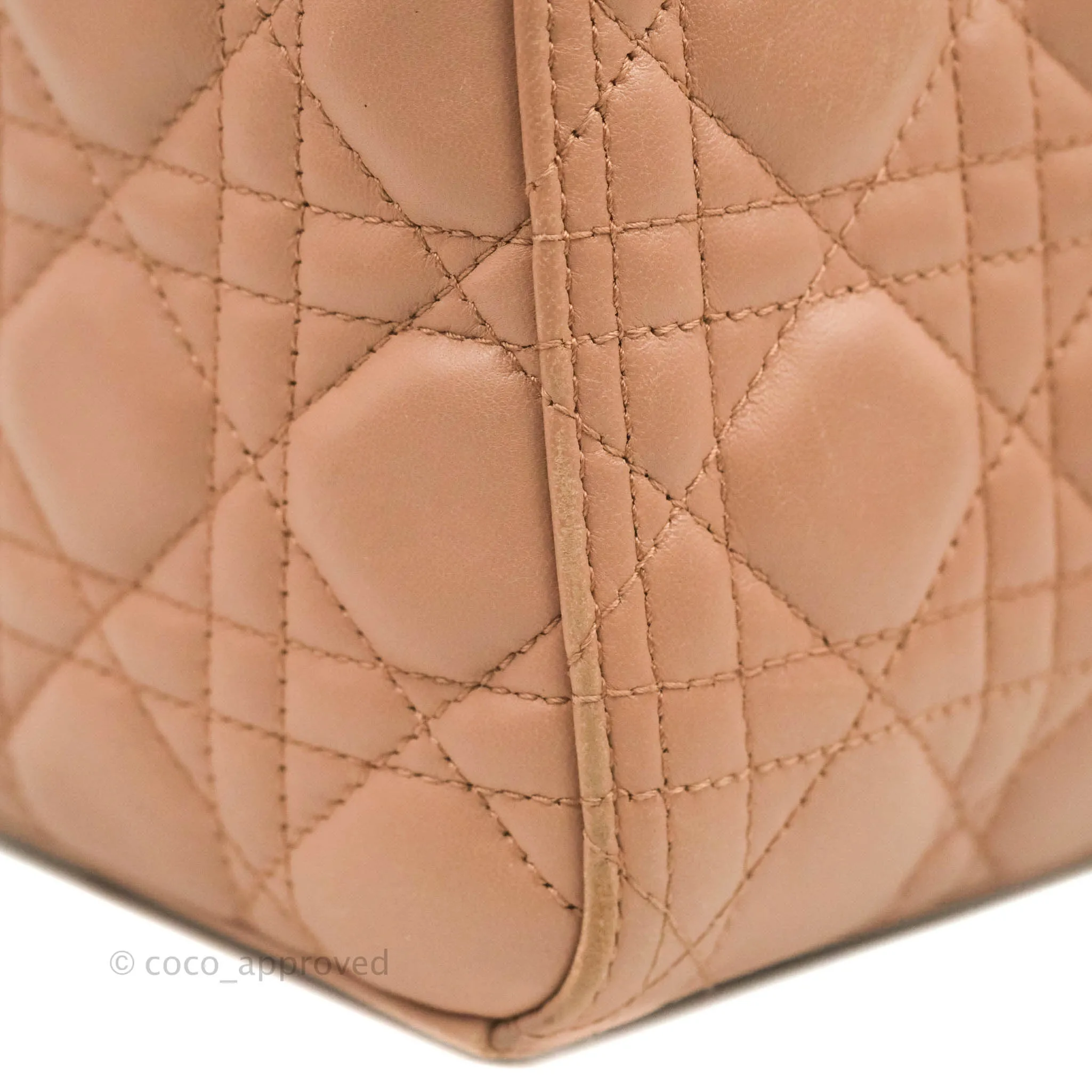 Christian Dior Medium Lady Dior Fard Blush Lambskin Gold Hardware