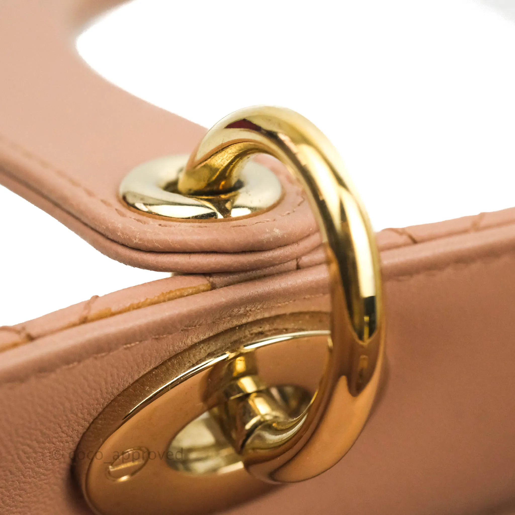 Christian Dior Medium Lady Dior Fard Blush Lambskin Gold Hardware