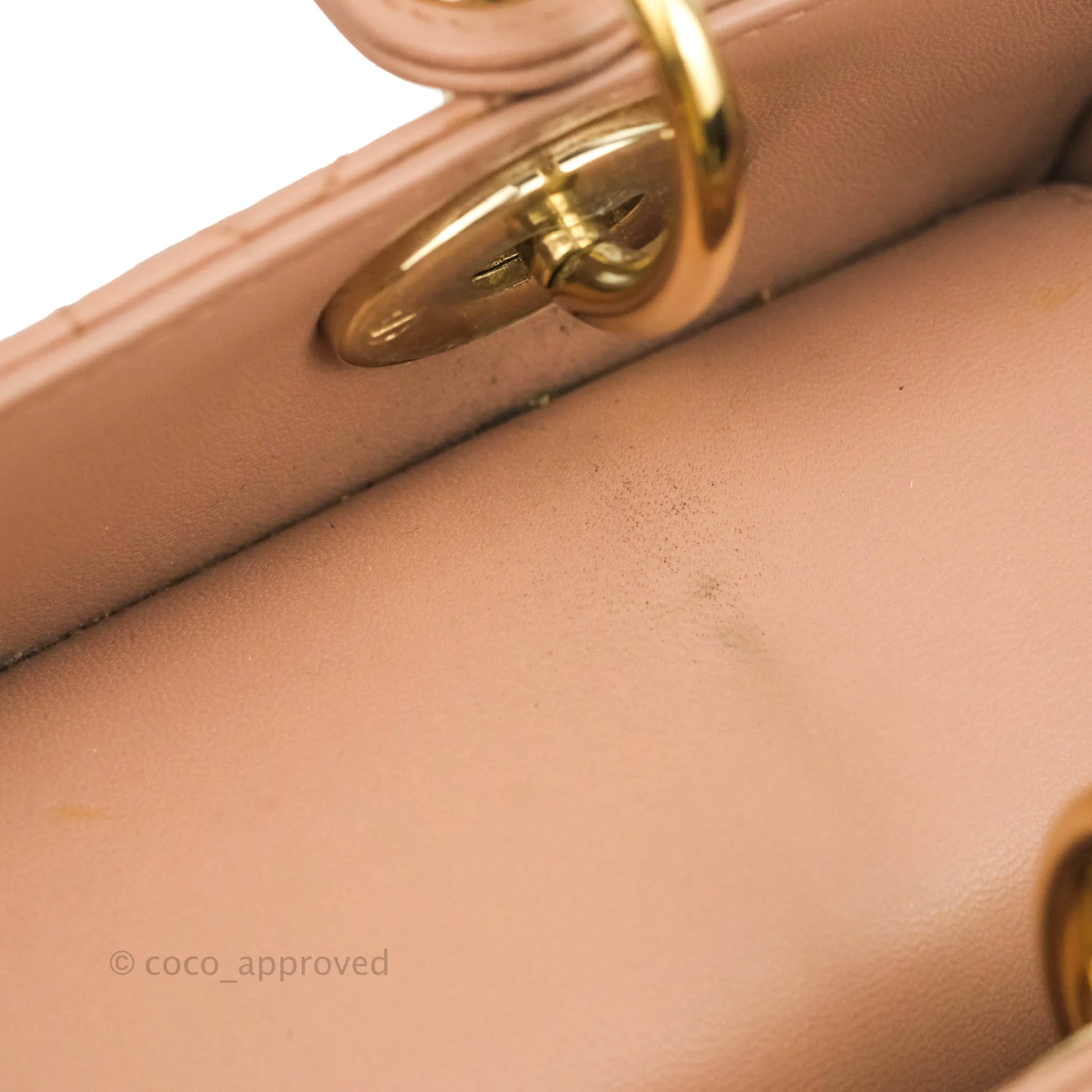 Christian Dior Medium Lady Dior Fard Blush Lambskin Gold Hardware