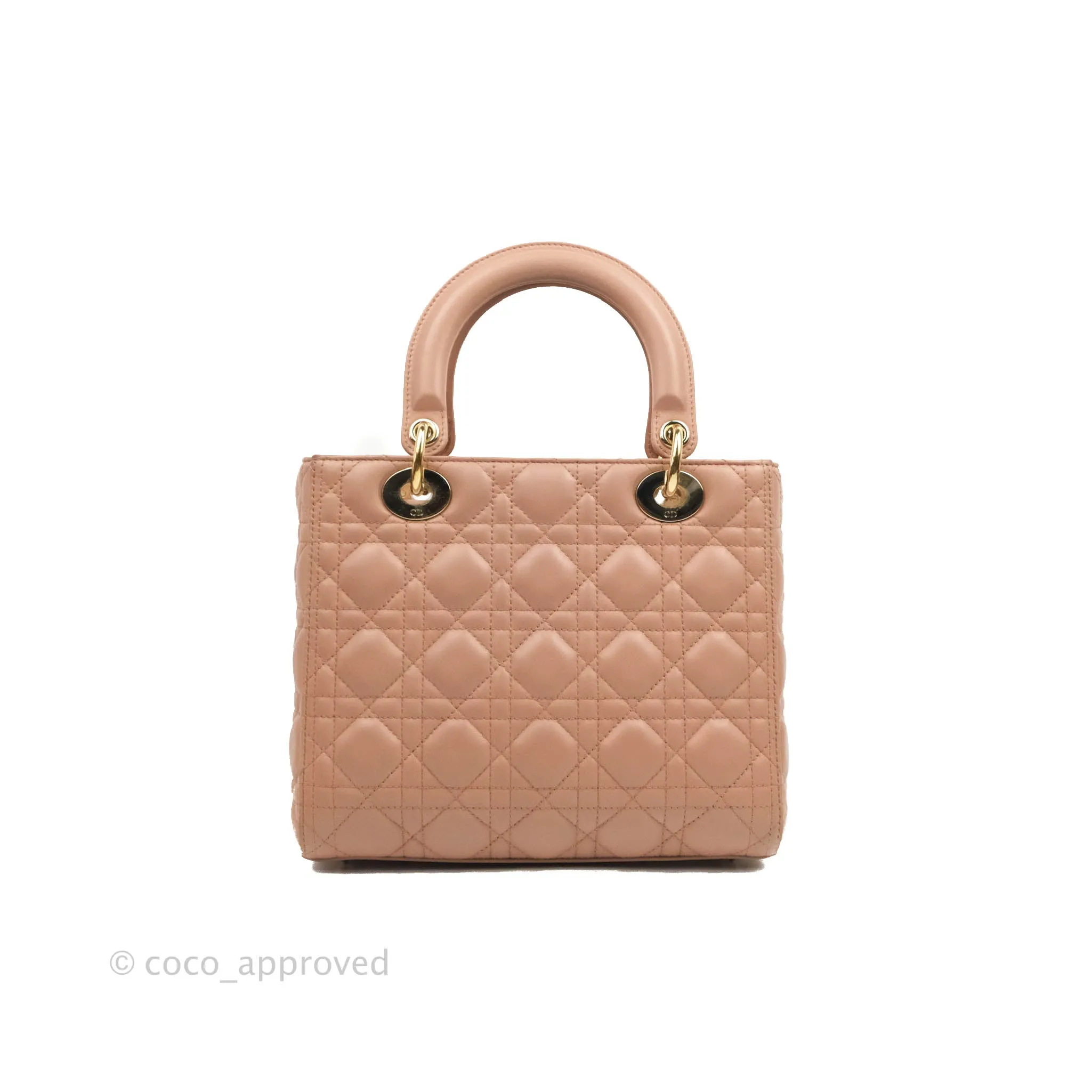 Christian Dior Medium Lady Dior Fard Blush Lambskin Gold Hardware