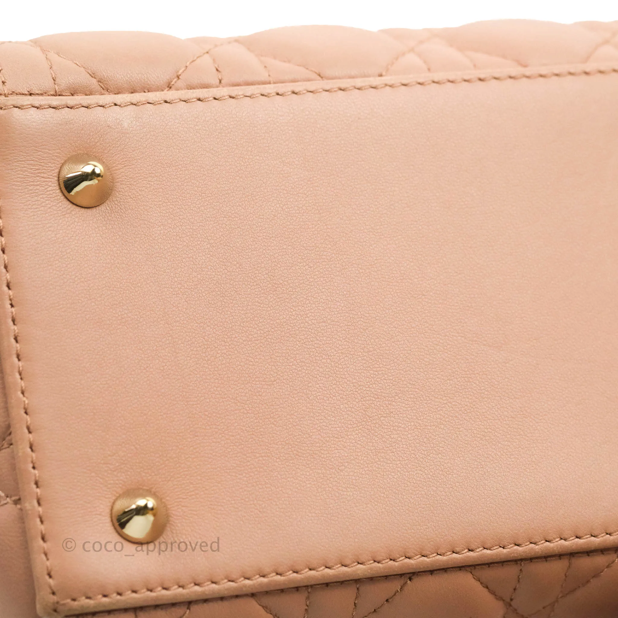 Christian Dior Medium Lady Dior Fard Blush Lambskin Gold Hardware