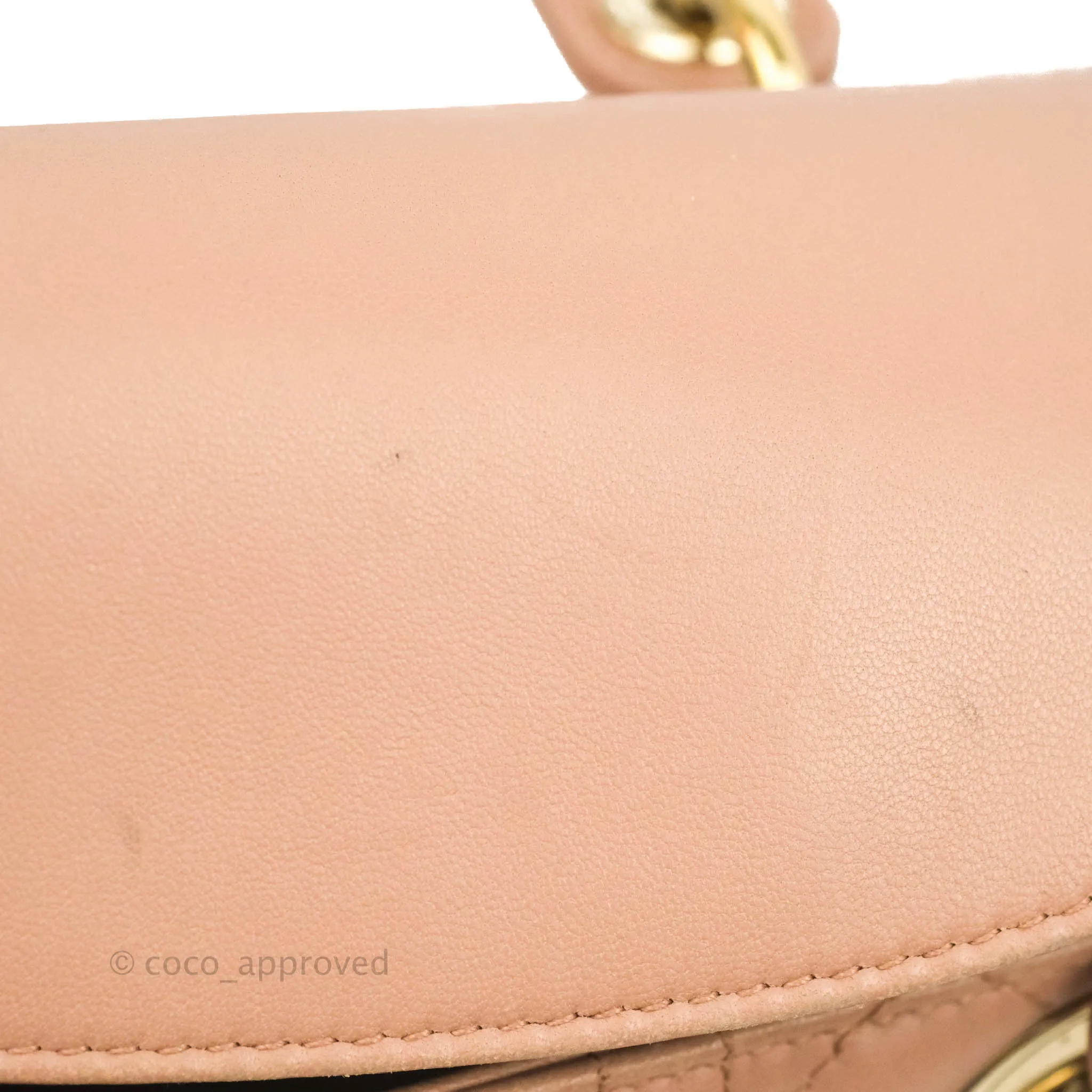 Christian Dior Medium Lady Dior Fard Blush Lambskin Gold Hardware