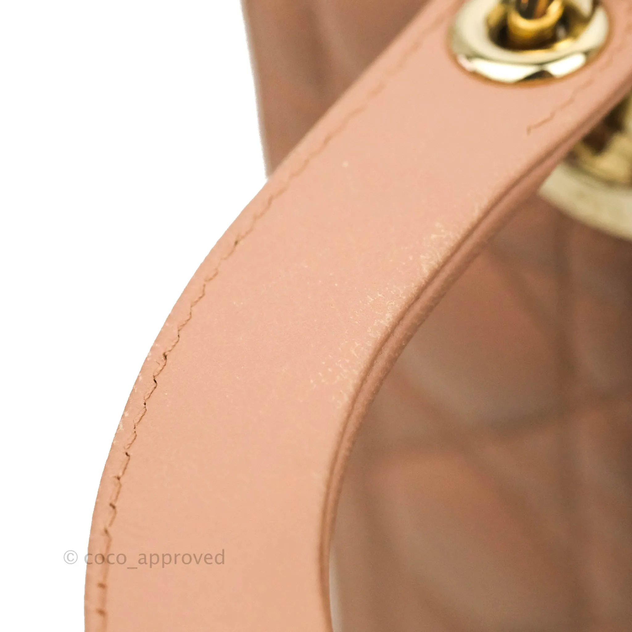 Christian Dior Medium Lady Dior Fard Blush Lambskin Gold Hardware