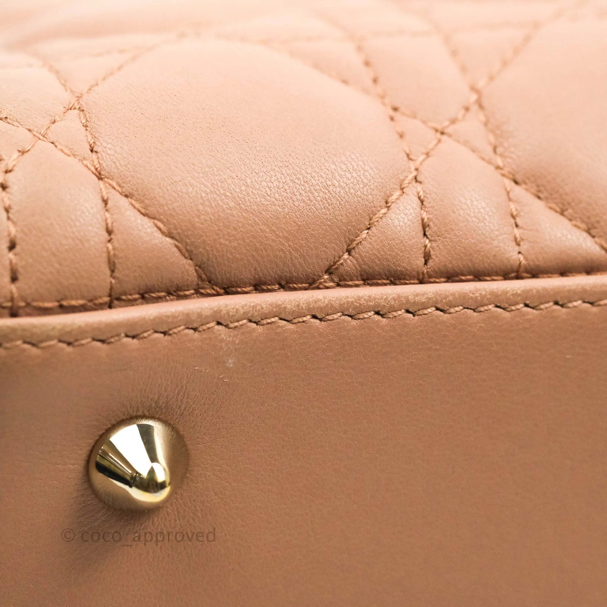 Christian Dior Medium Lady Dior Fard Blush Lambskin Gold Hardware