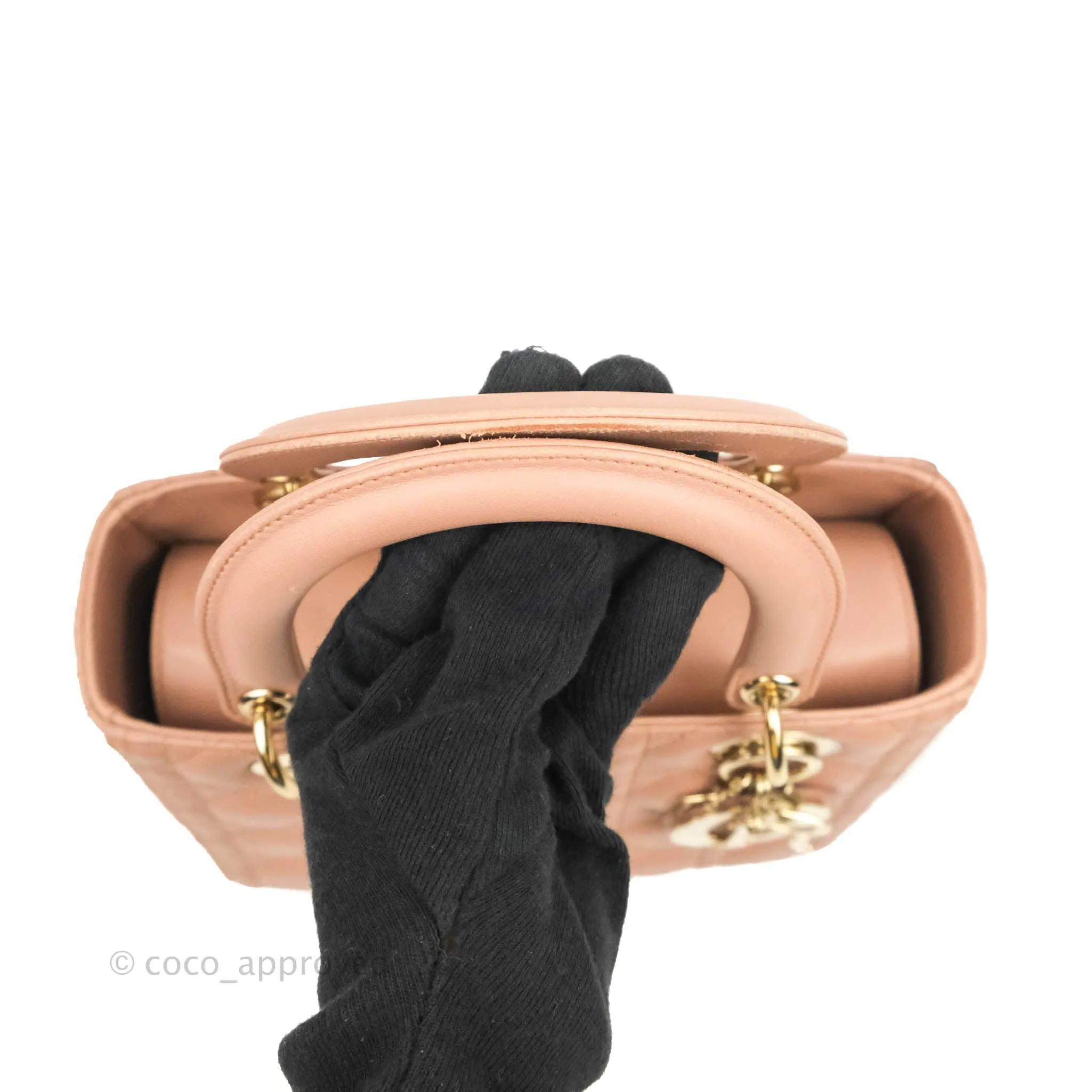 Christian Dior Medium Lady Dior Fard Blush Lambskin Gold Hardware