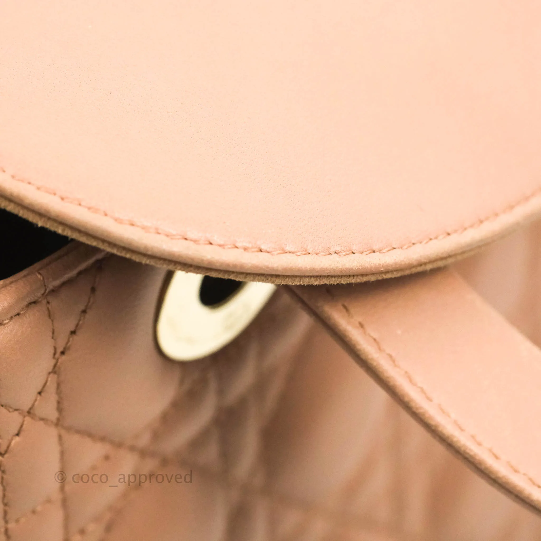 Christian Dior Medium Lady Dior Fard Blush Lambskin Gold Hardware