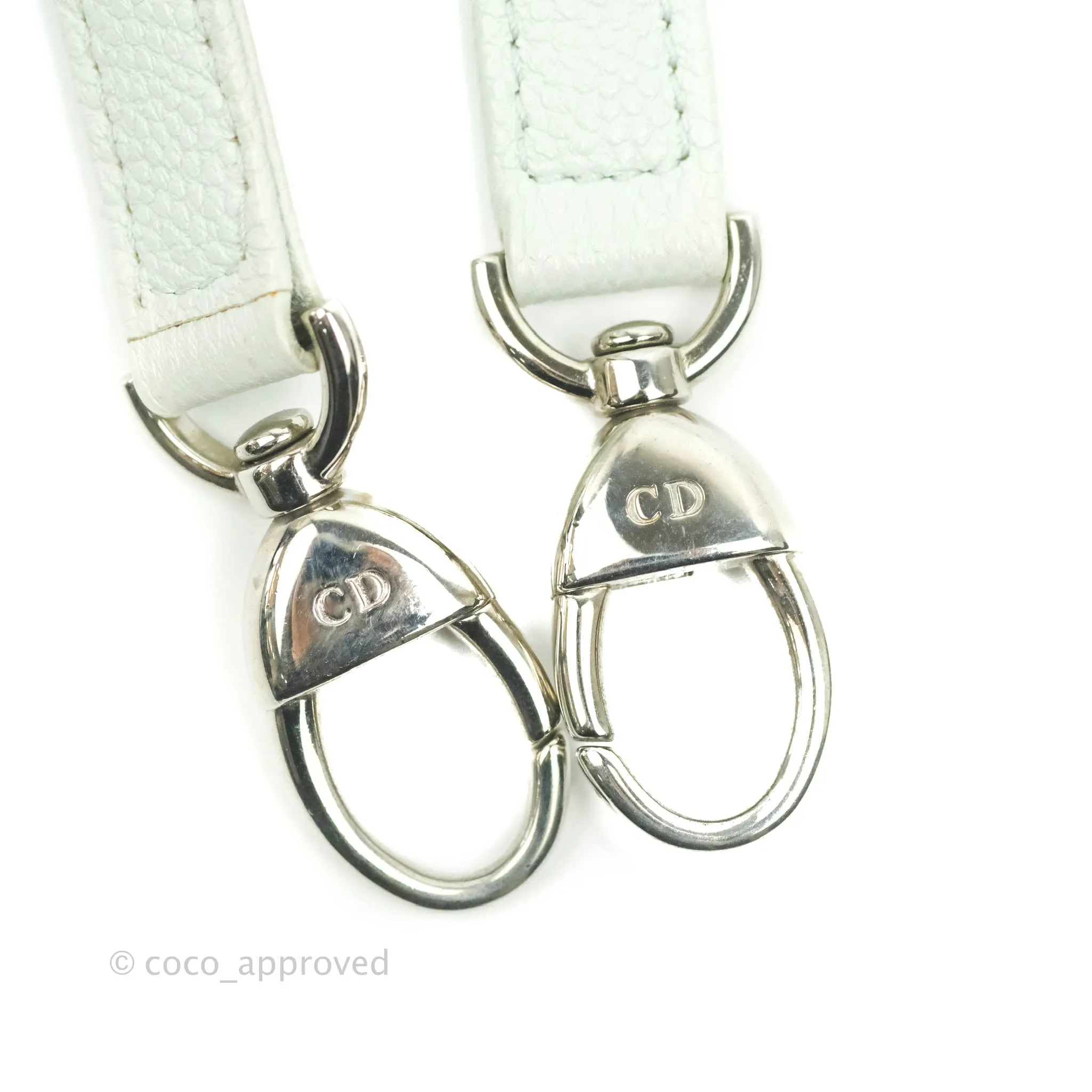 Christian Dior Medium Lady Dior Light Mint Grained Leather Silver Hardware