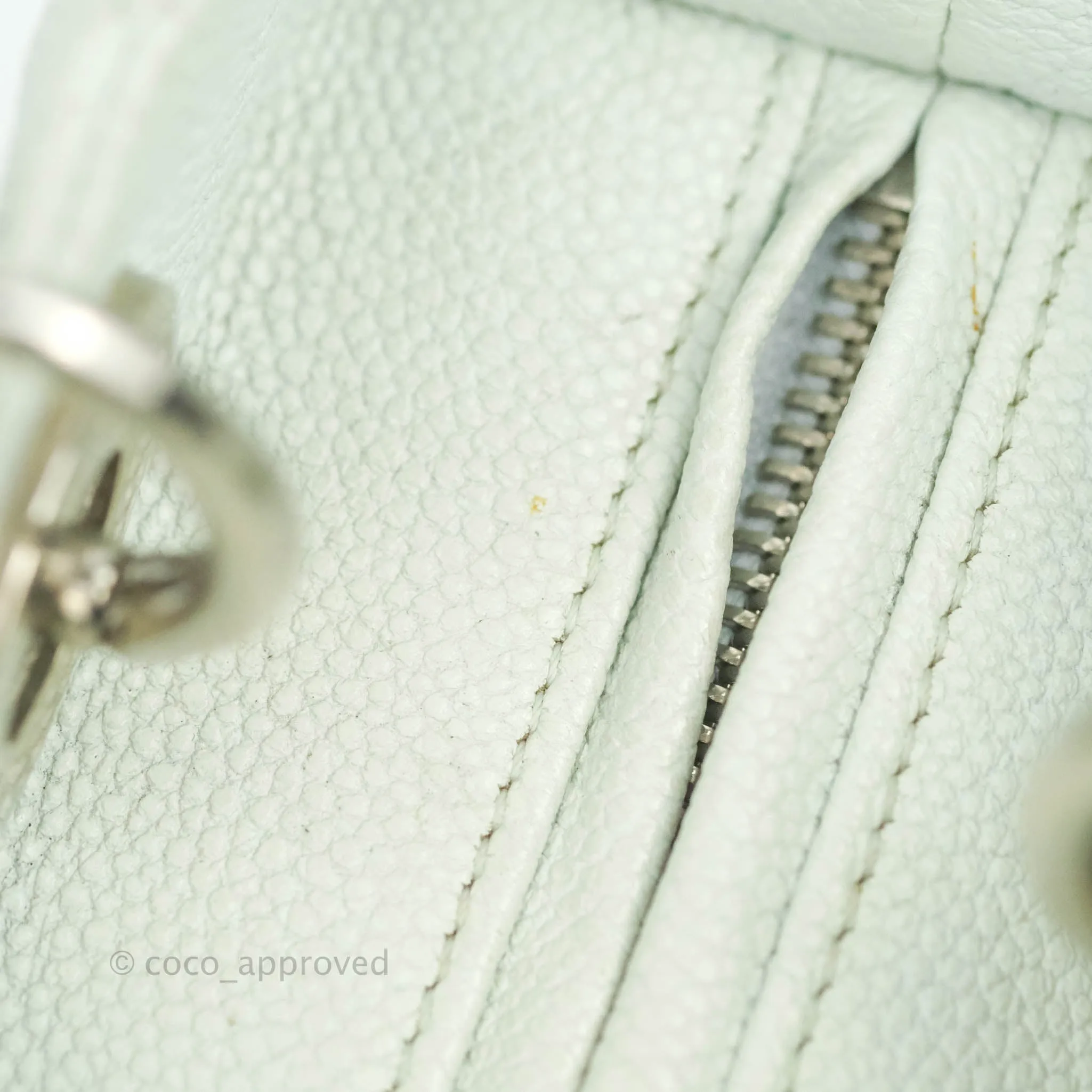 Christian Dior Medium Lady Dior Light Mint Grained Leather Silver Hardware