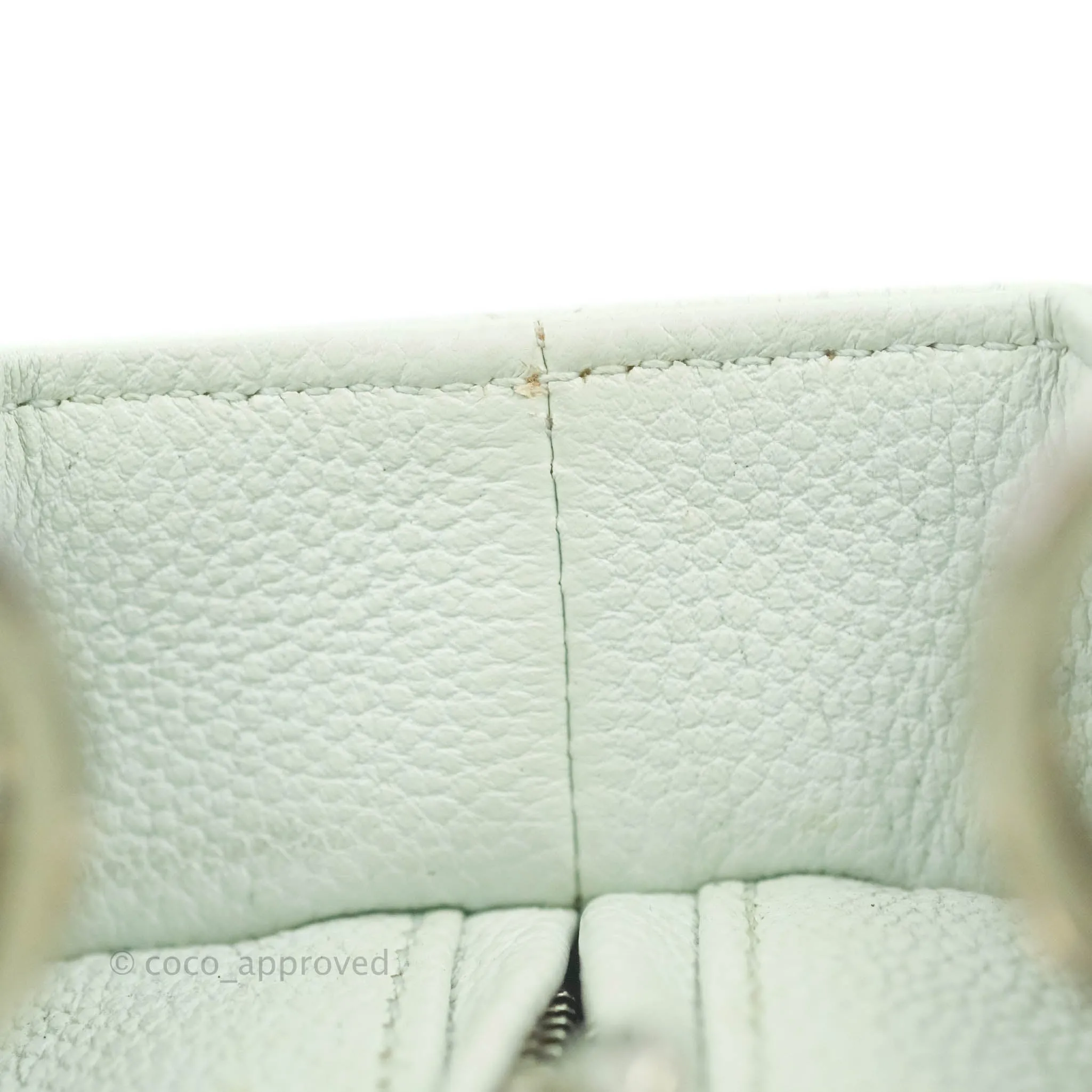 Christian Dior Medium Lady Dior Light Mint Grained Leather Silver Hardware