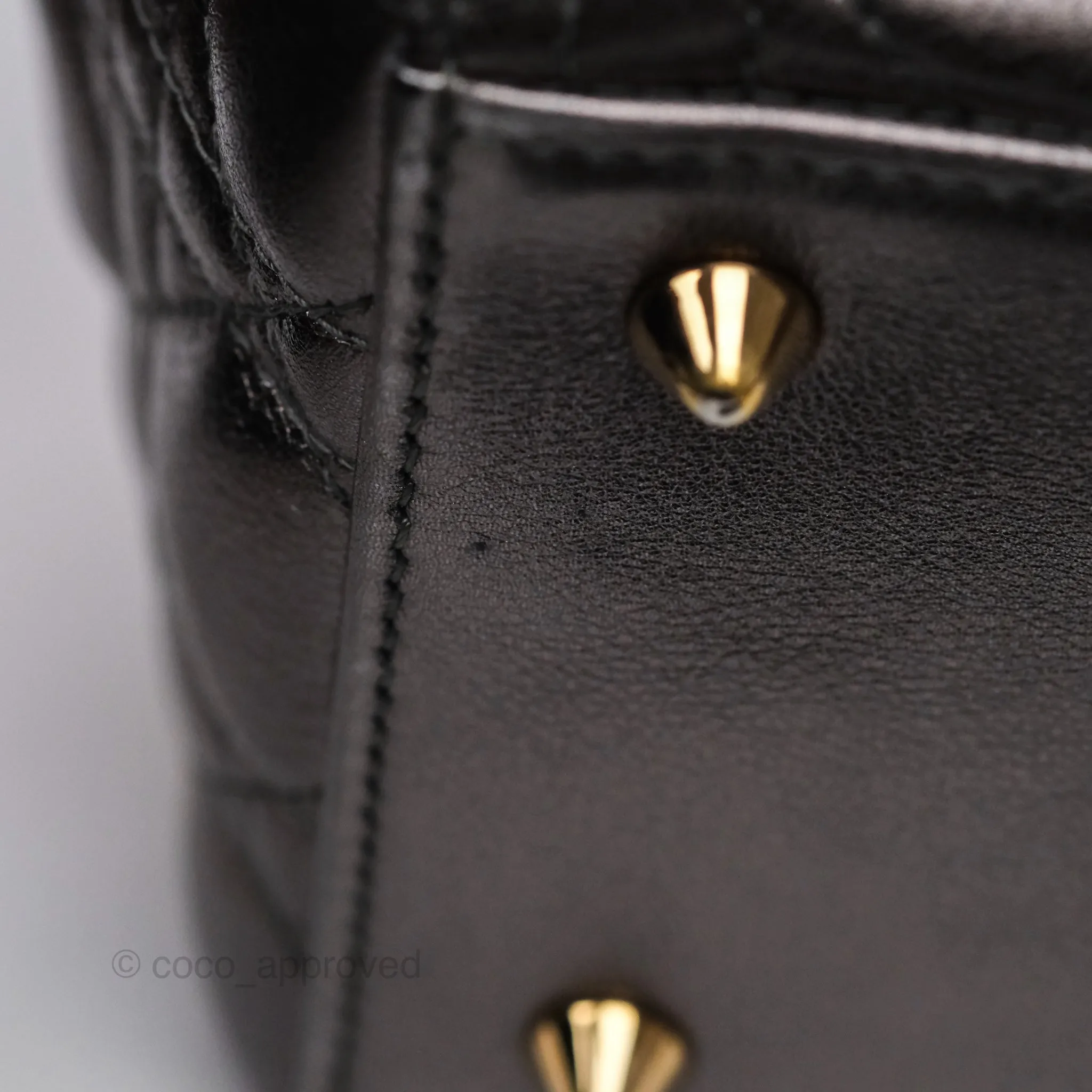 Christian Dior Medium Lady Dior Metallic Dark Grey Lambskin Gold Hardware