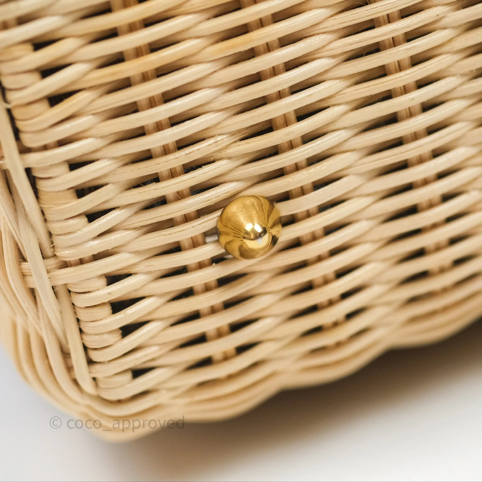 Christian Dior Medium Lady Dior Natural Rattan and Blue Dior Oblique Jacquard