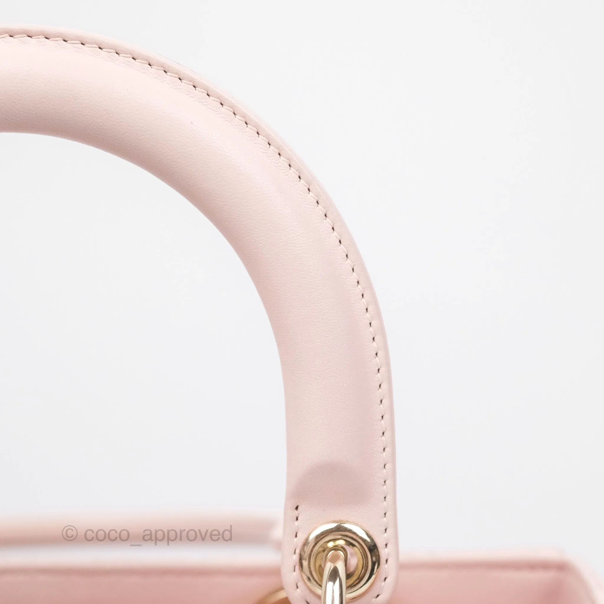 Christian Dior Medium Lady Dior Pink Lambskin Gold Hardware