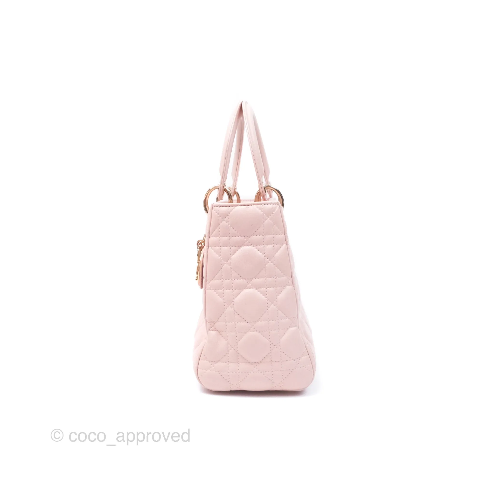 Christian Dior Medium Lady Dior Pink Lambskin Gold Hardware