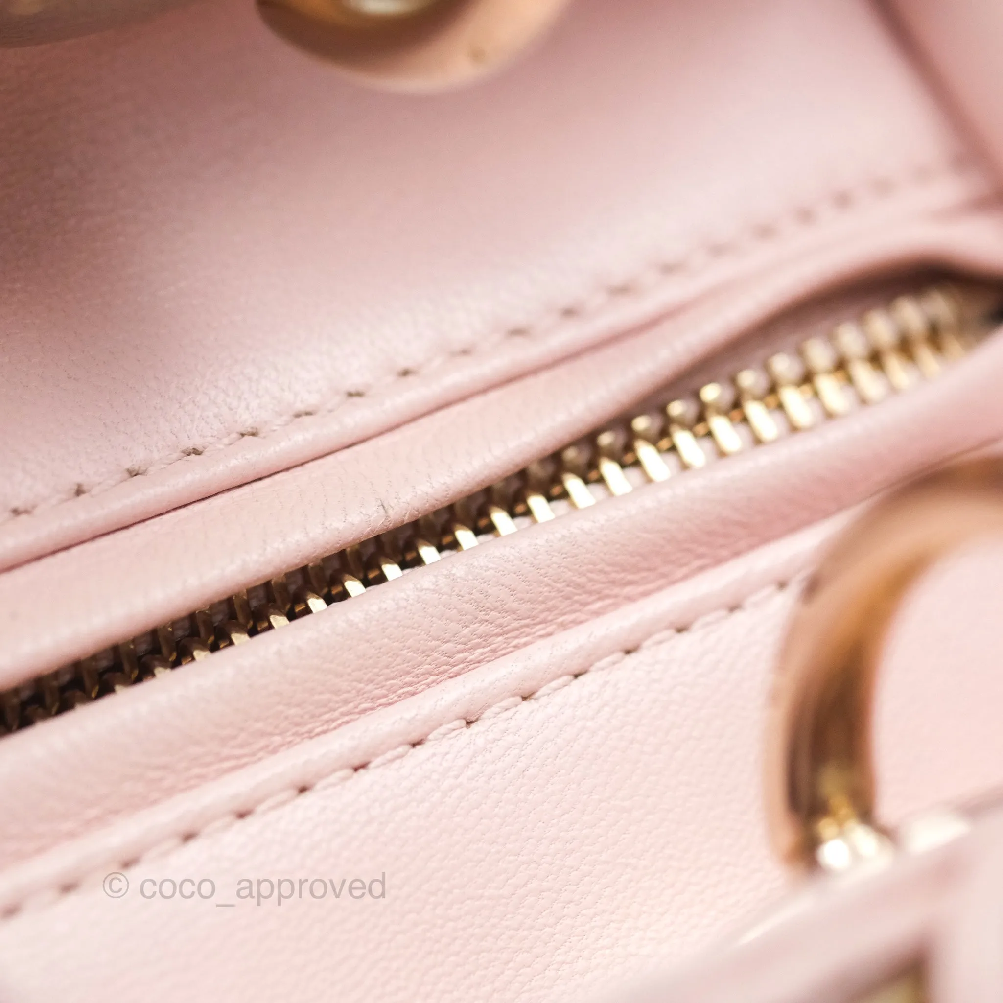 Christian Dior Medium Lady Dior Pink Lambskin Gold Hardware