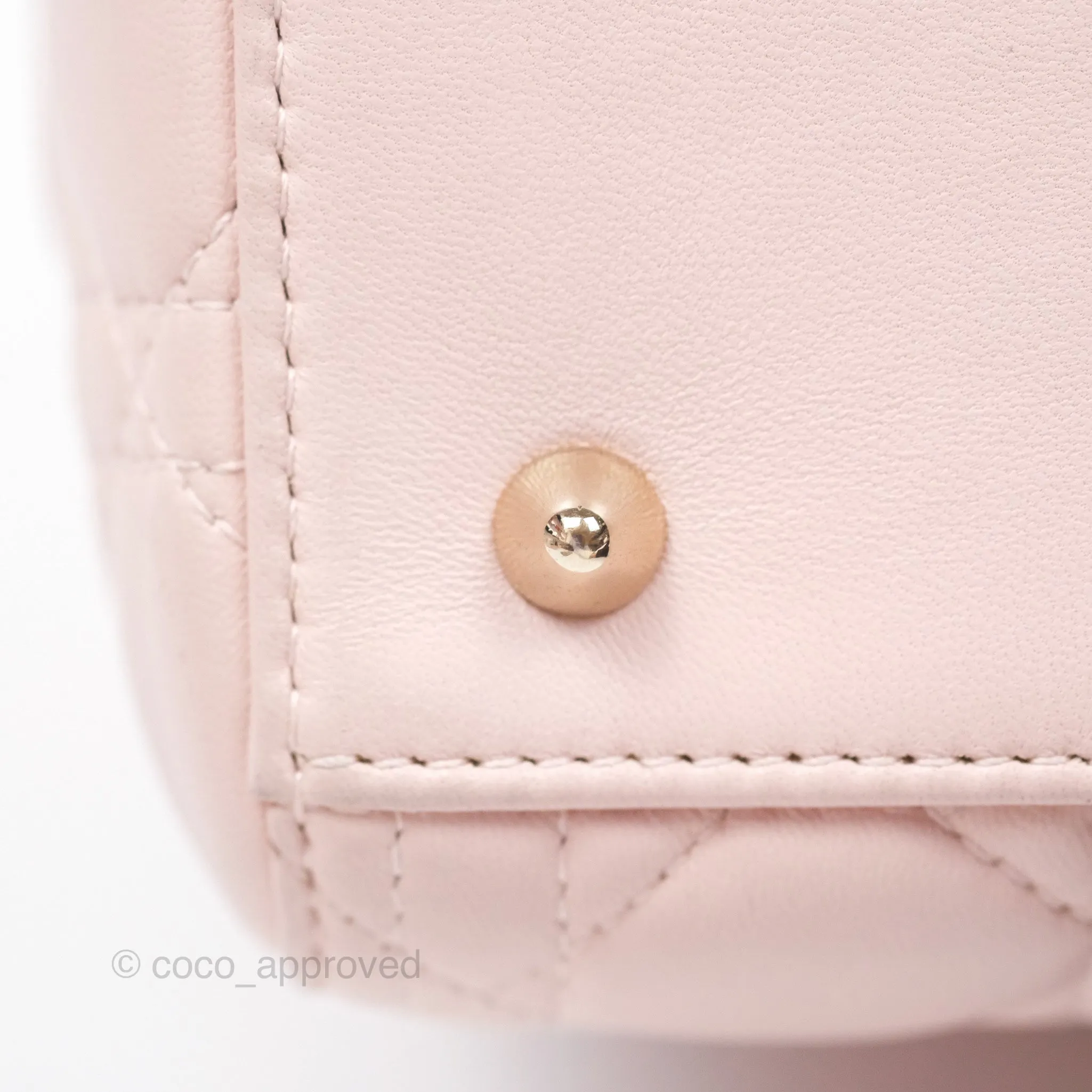 Christian Dior Medium Lady Dior Pink Lambskin Gold Hardware