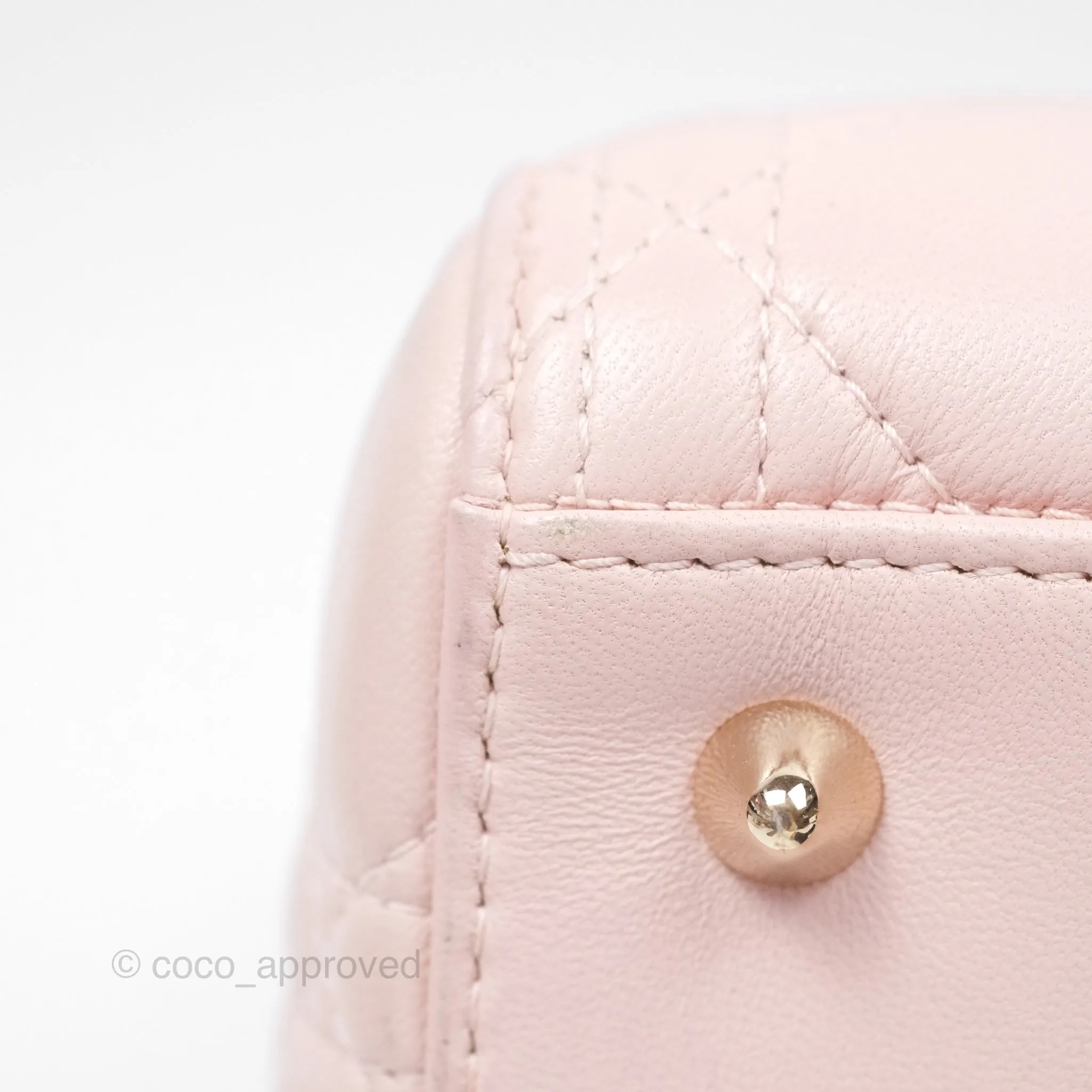 Christian Dior Medium Lady Dior Pink Lambskin Gold Hardware