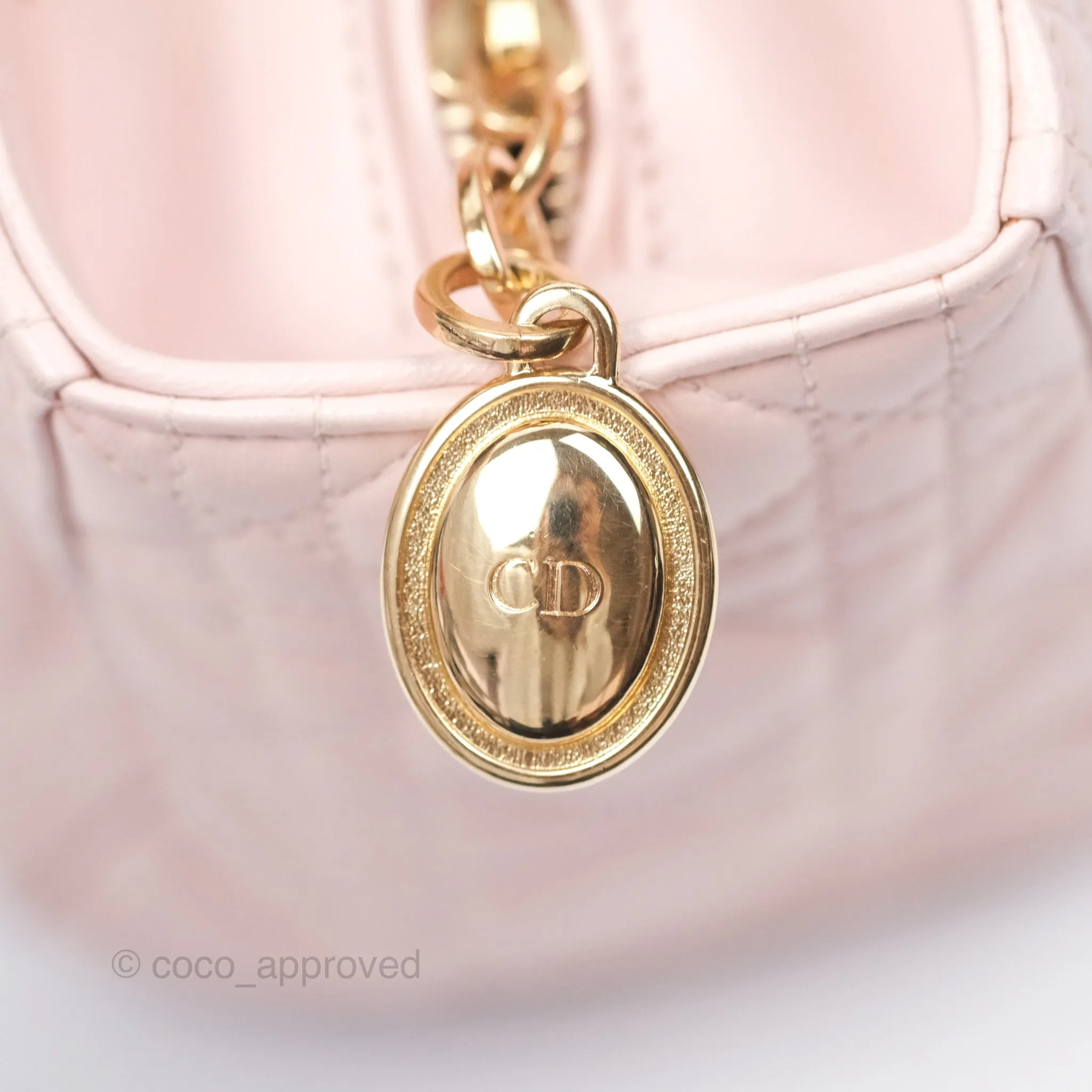 Christian Dior Medium Lady Dior Pink Lambskin Gold Hardware
