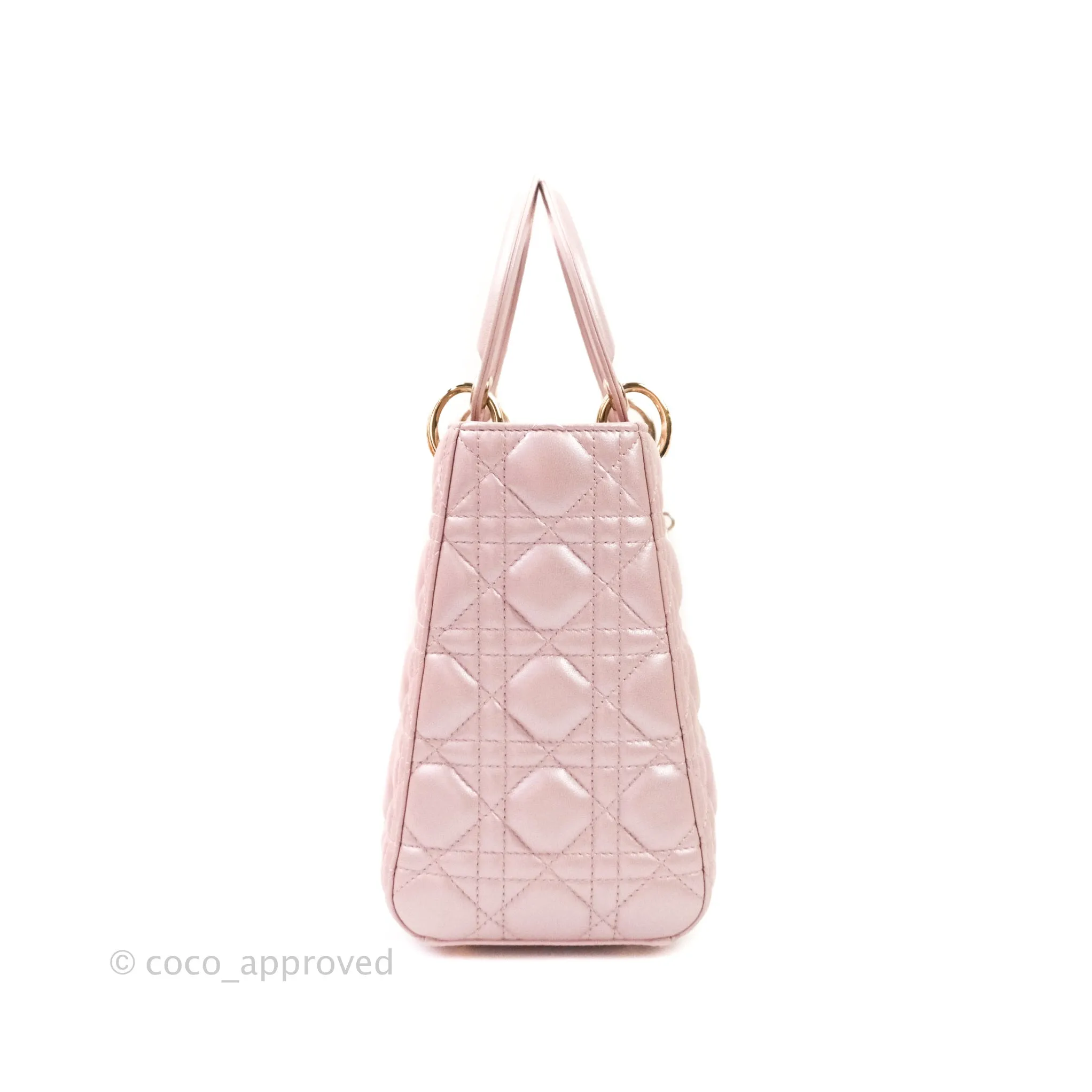 Christian Dior Medium Lady Dior Pink Lambskin Gold Hardware
