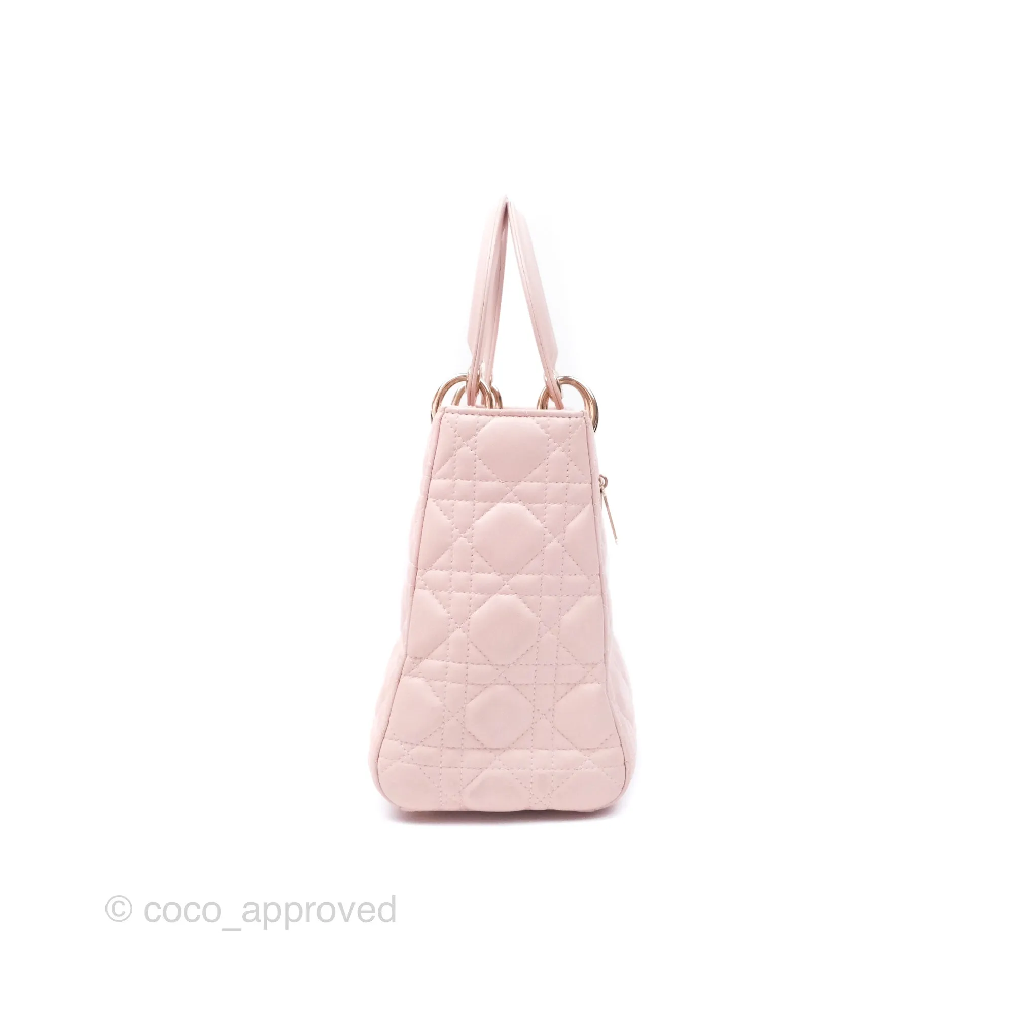 Christian Dior Medium Lady Dior Pink Lambskin Gold Hardware