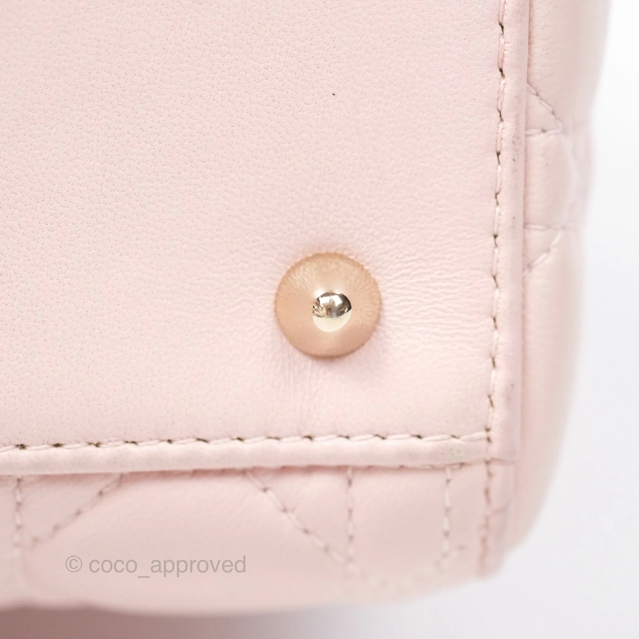 Christian Dior Medium Lady Dior Pink Lambskin Gold Hardware
