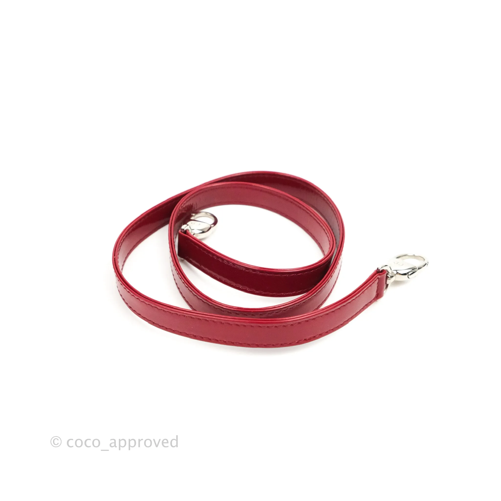 Christian Dior Medium Lady Dior Red Patent Silver Hardware