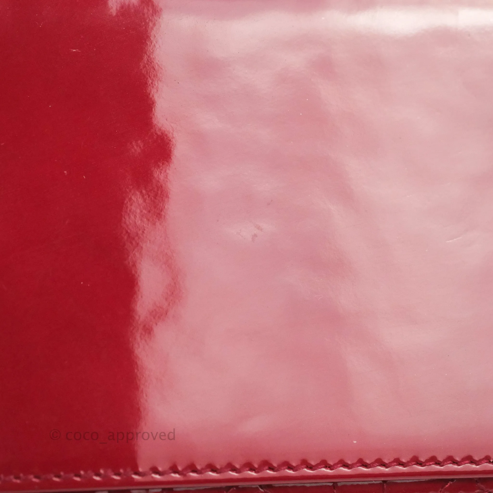 Christian Dior Medium Lady Dior Red Patent Silver Hardware
