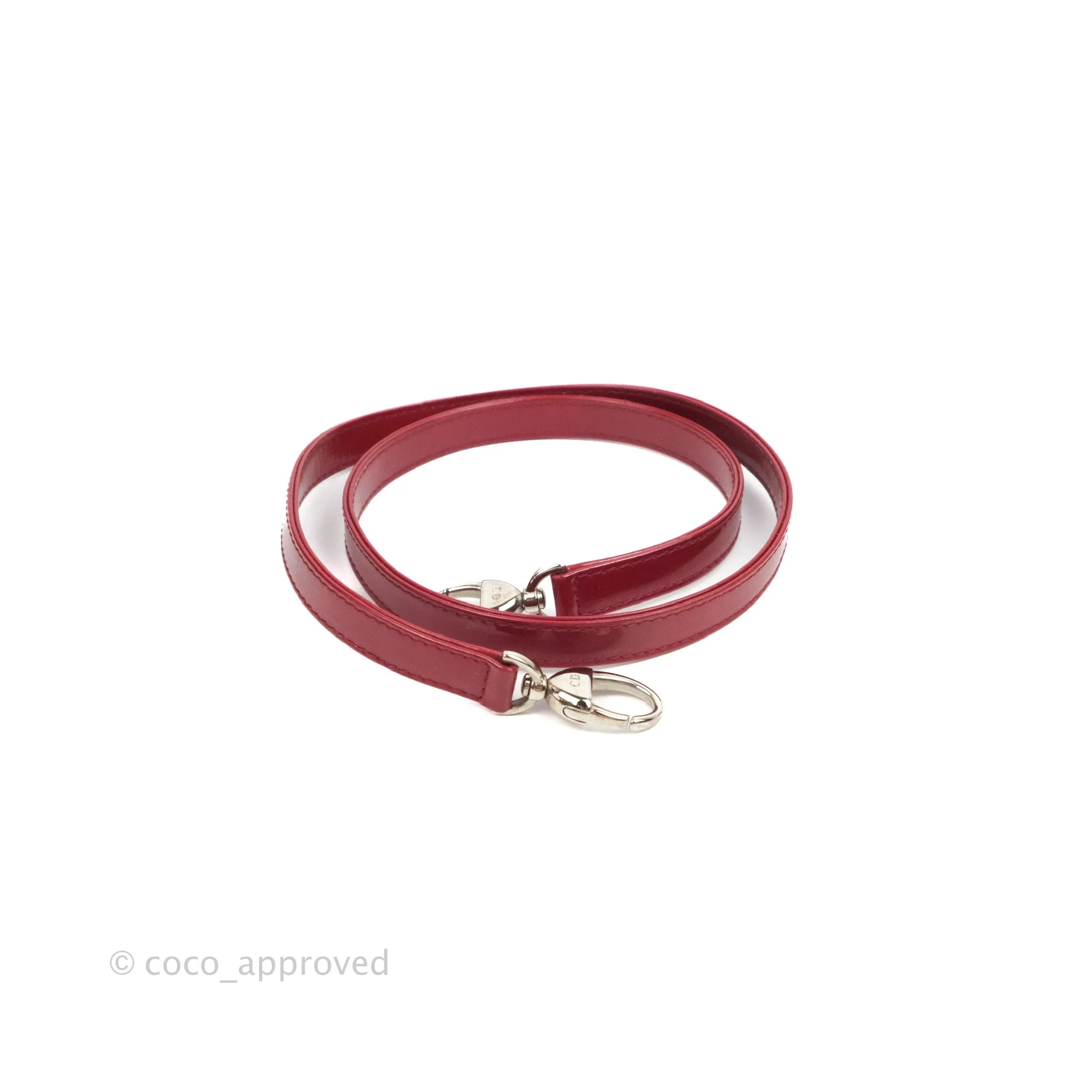 Christian Dior Medium Lady Dior Red Patent Silver Hardware