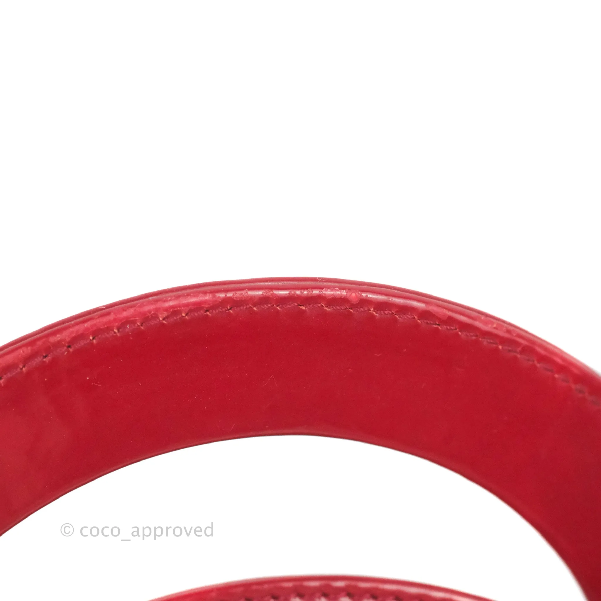 Christian Dior Medium Lady Dior Red Patent Silver Hardware
