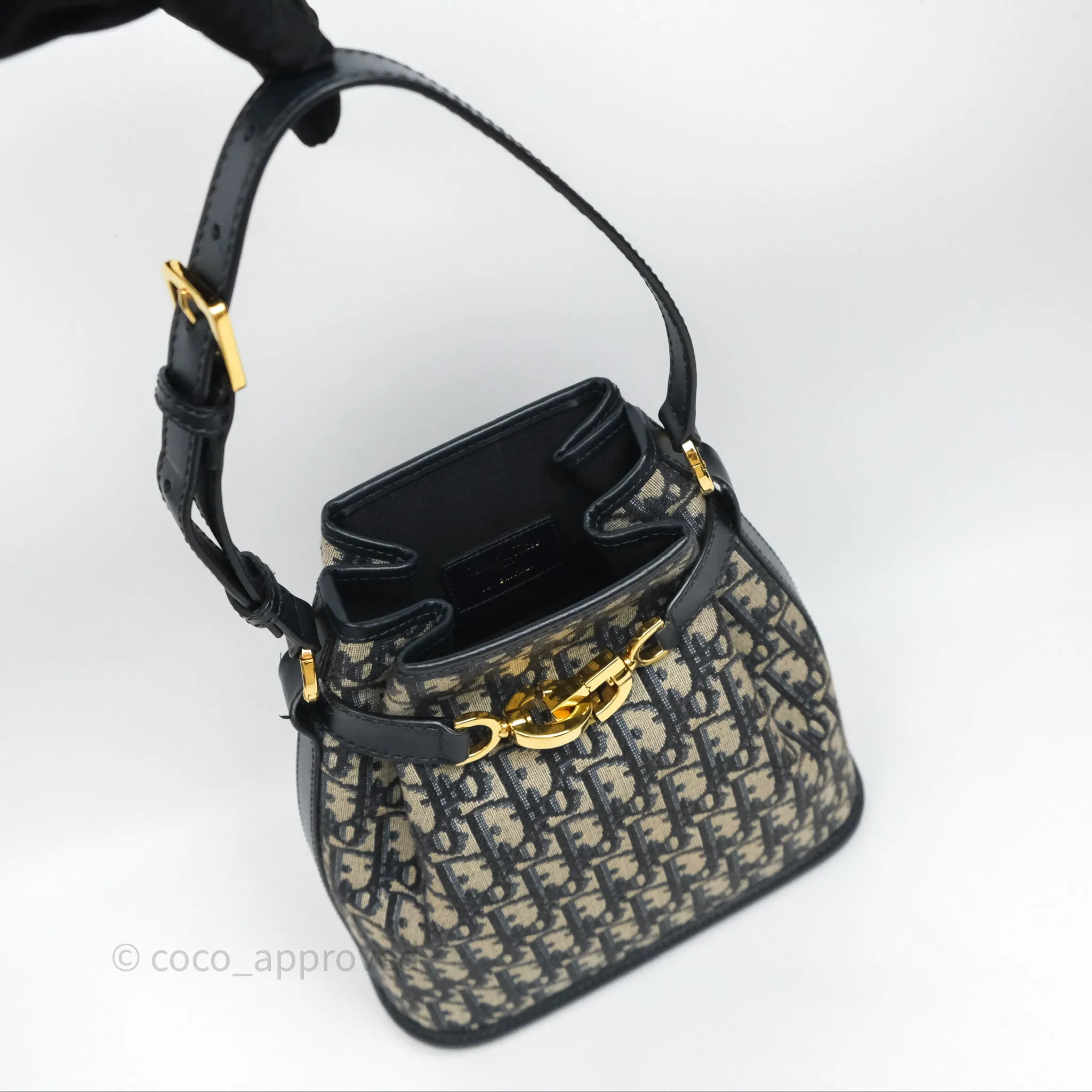 Christian Dior Medium O C'est Dior Bucket Bag Blue Dior Oblique Jacquard