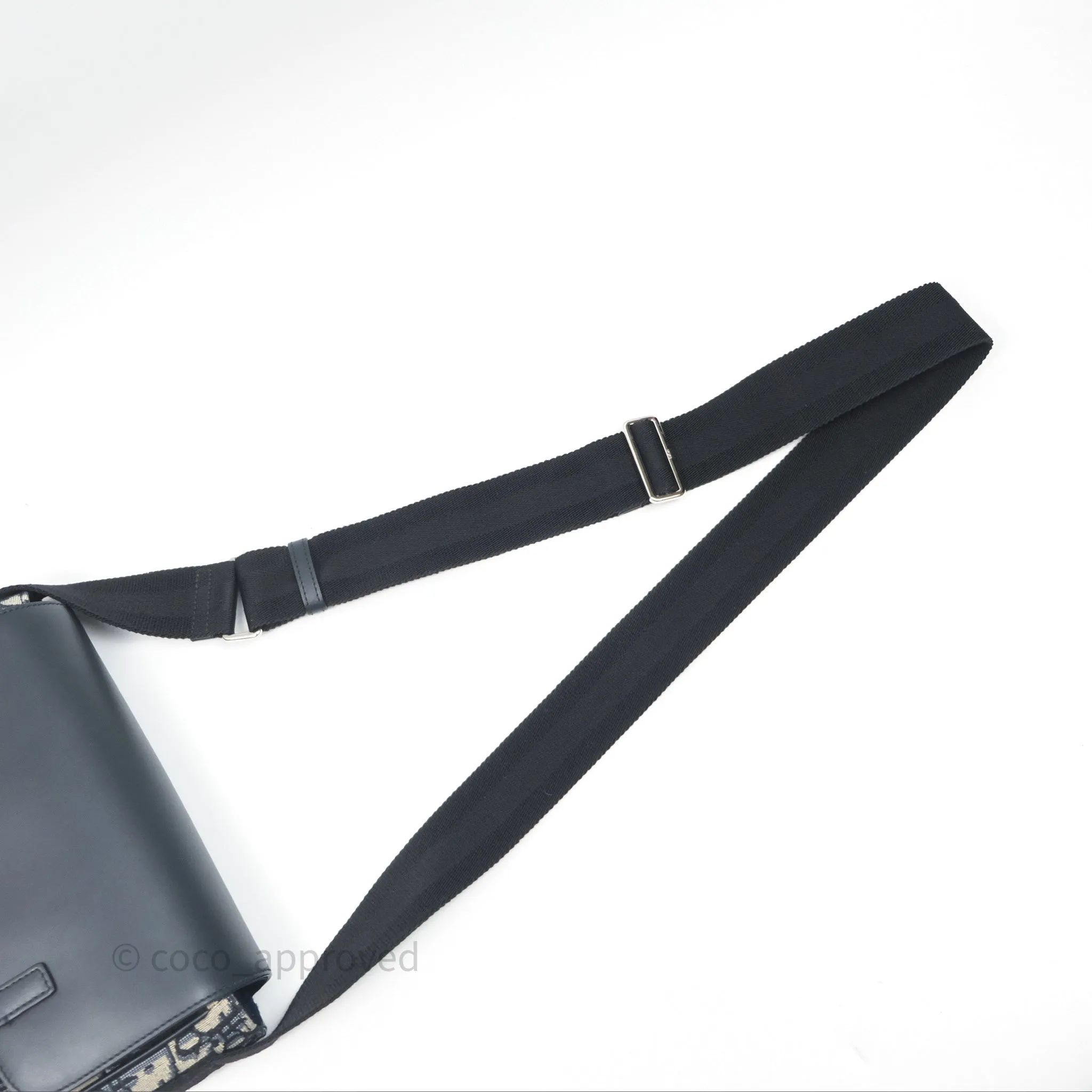 Christian Dior Messenger Bag Smooth Calfskin Blue Dior Oblique Jacquard