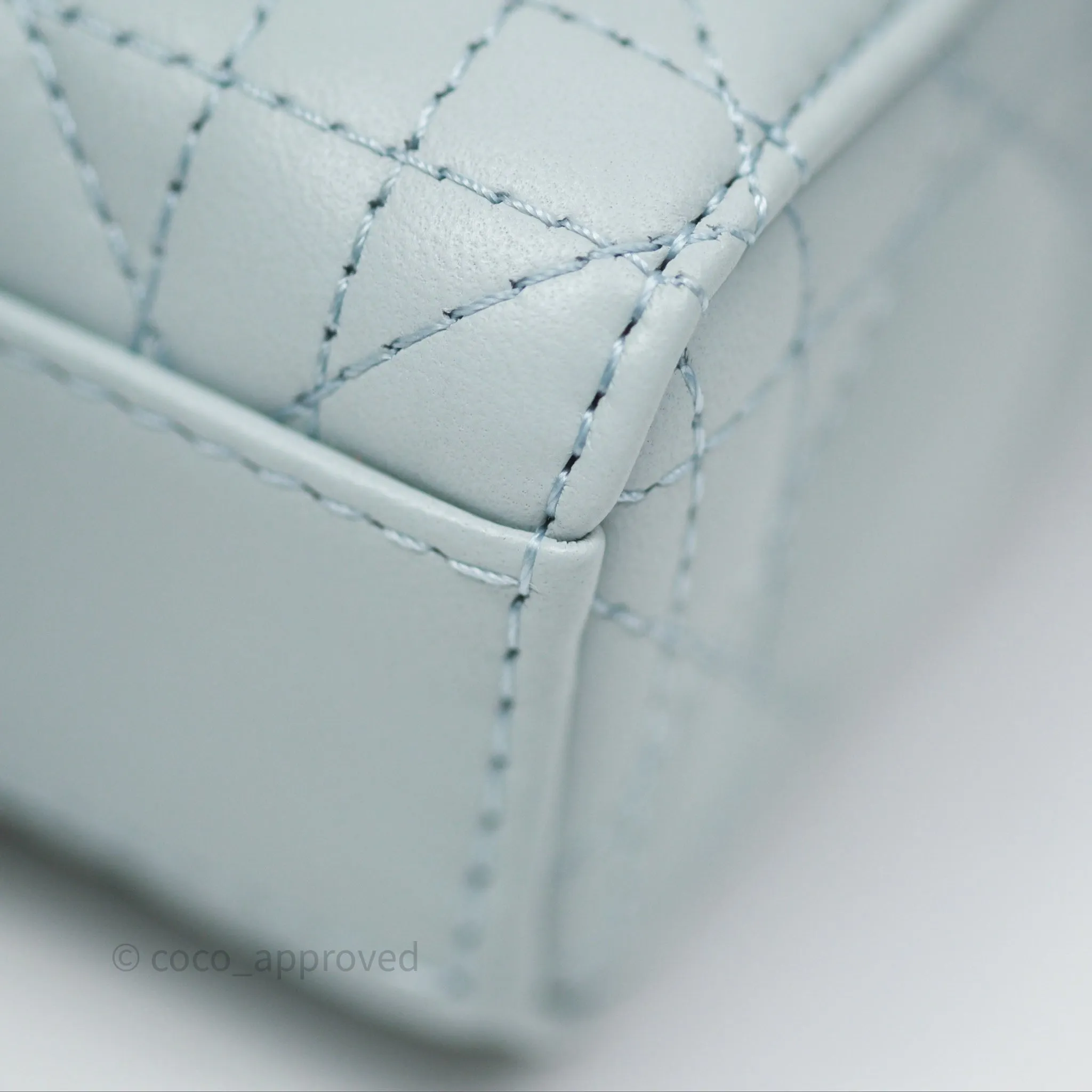 Christian Dior Micro Lady D-Joy Bag Baby Blue Lambskin Cannage Gold Hardware