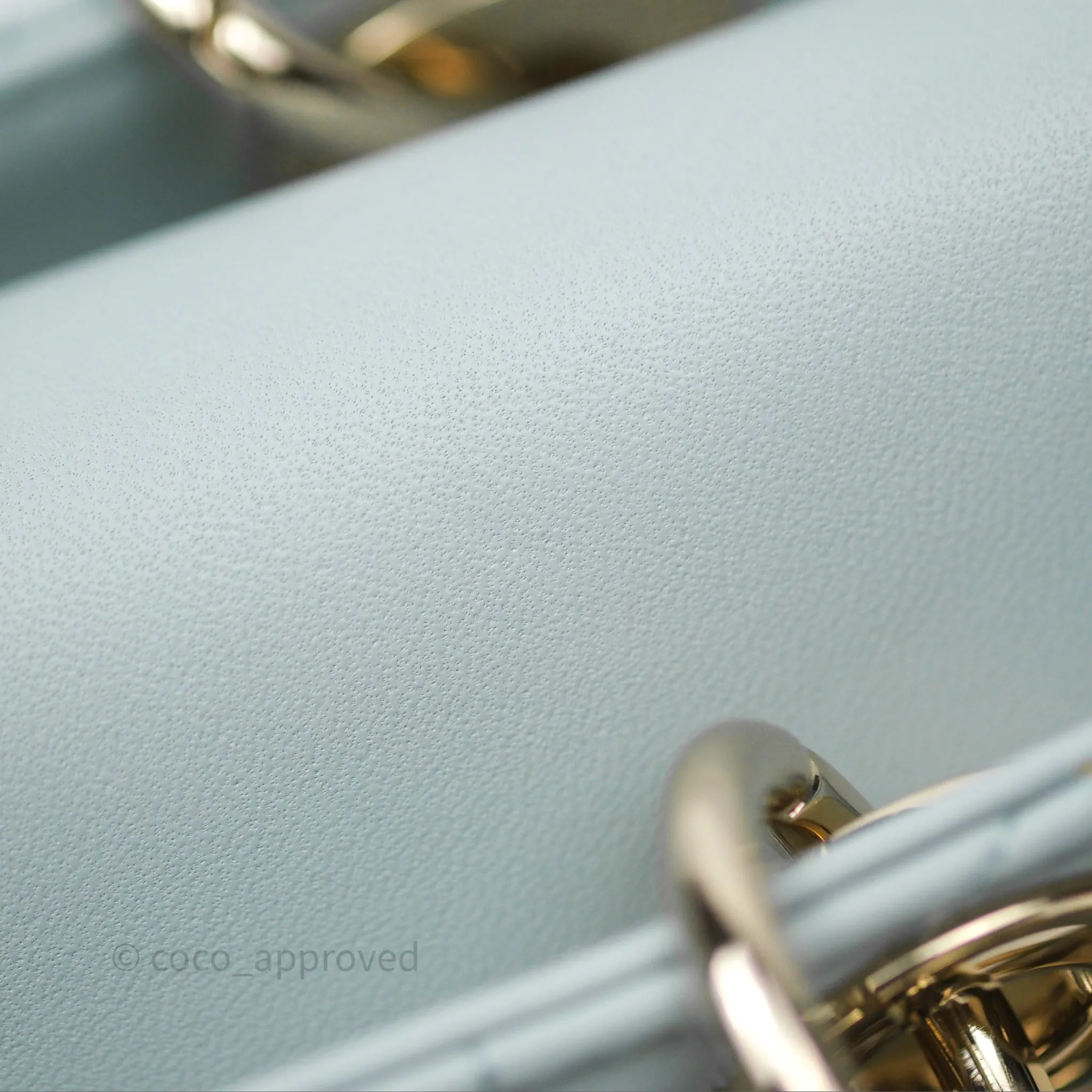 Christian Dior Micro Lady D-Joy Bag Baby Blue Lambskin Cannage Gold Hardware